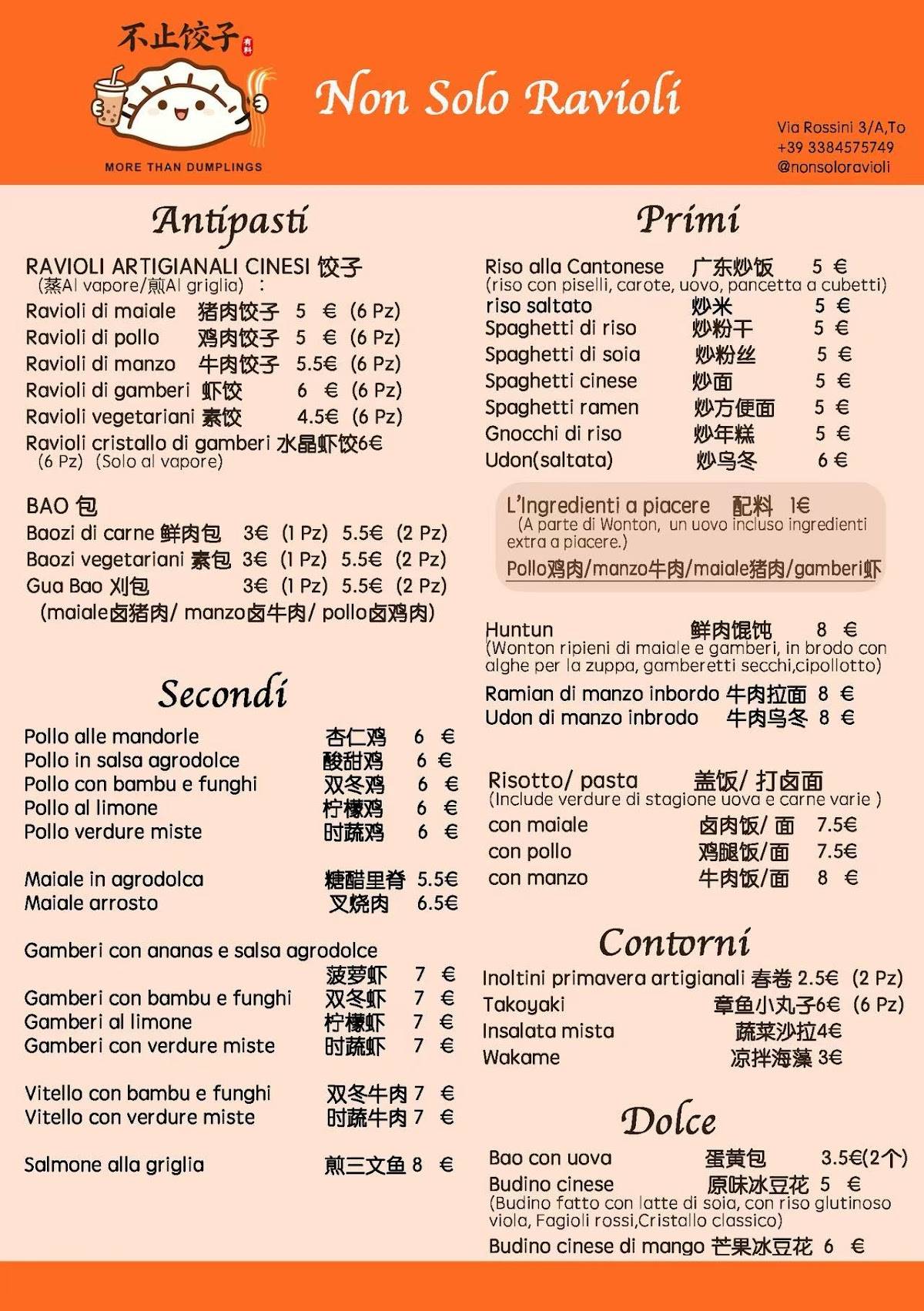 Menu di Raviolin 