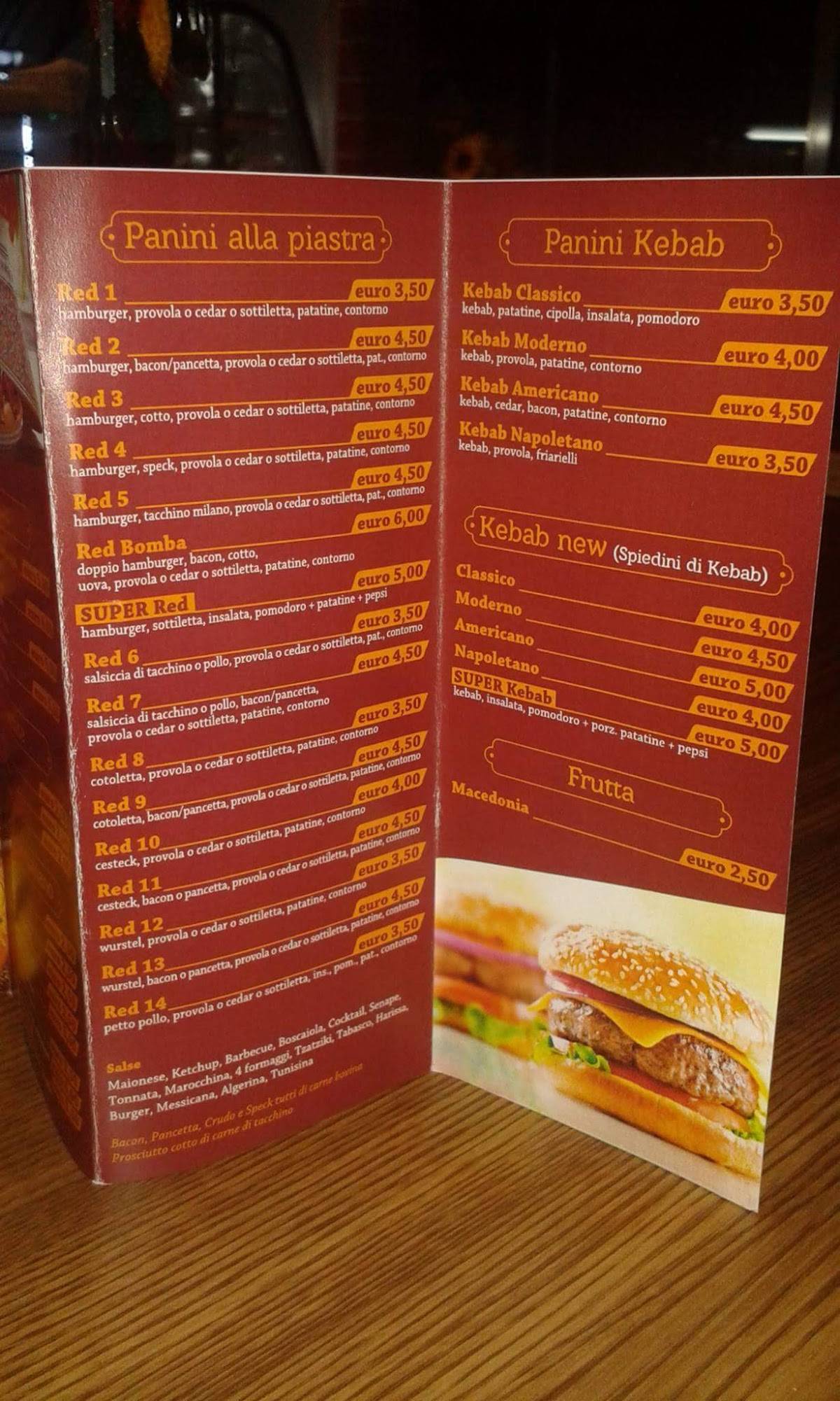 Menu di Red Marrakech 