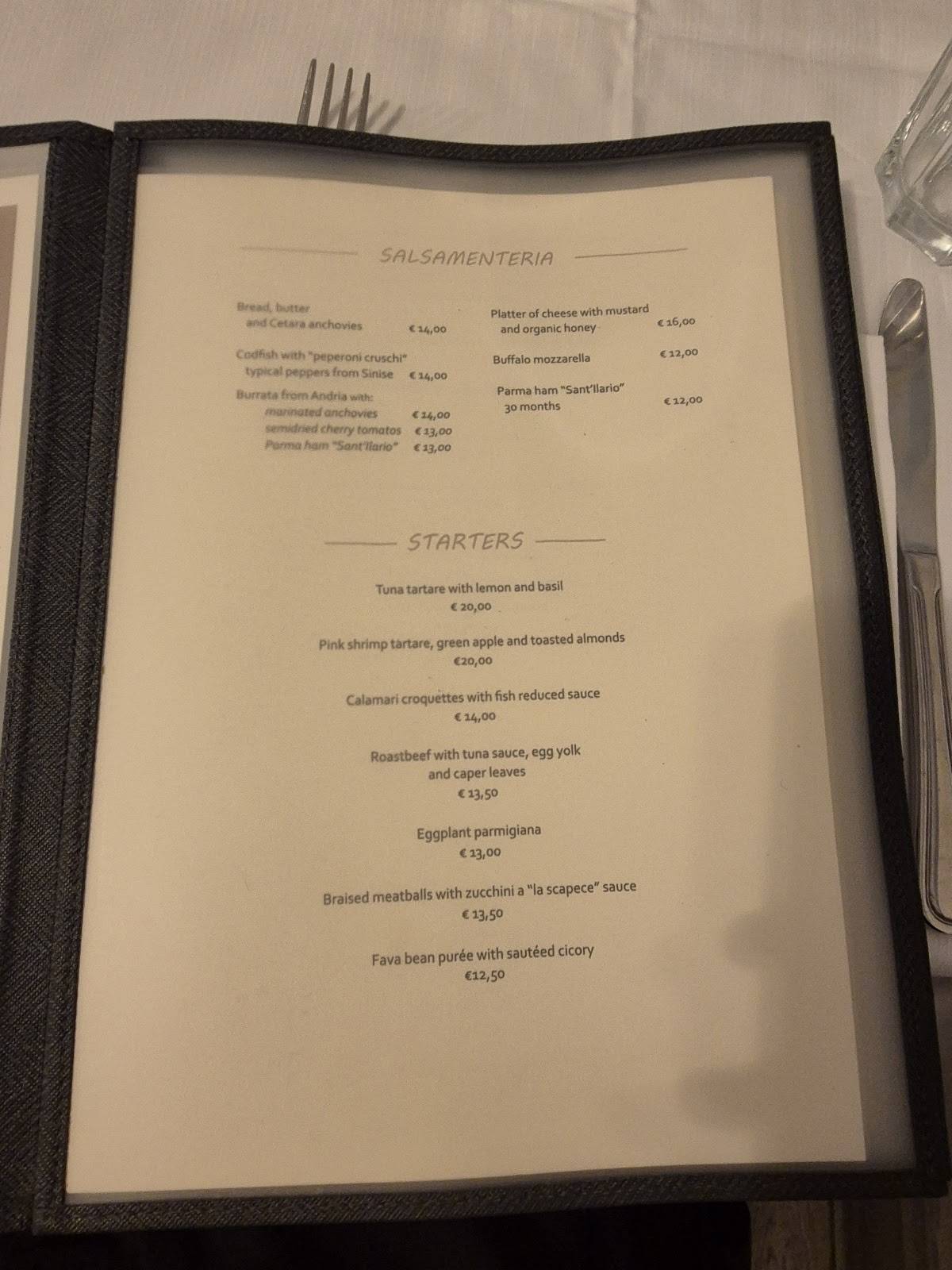 Menu di Ristorante Grano 