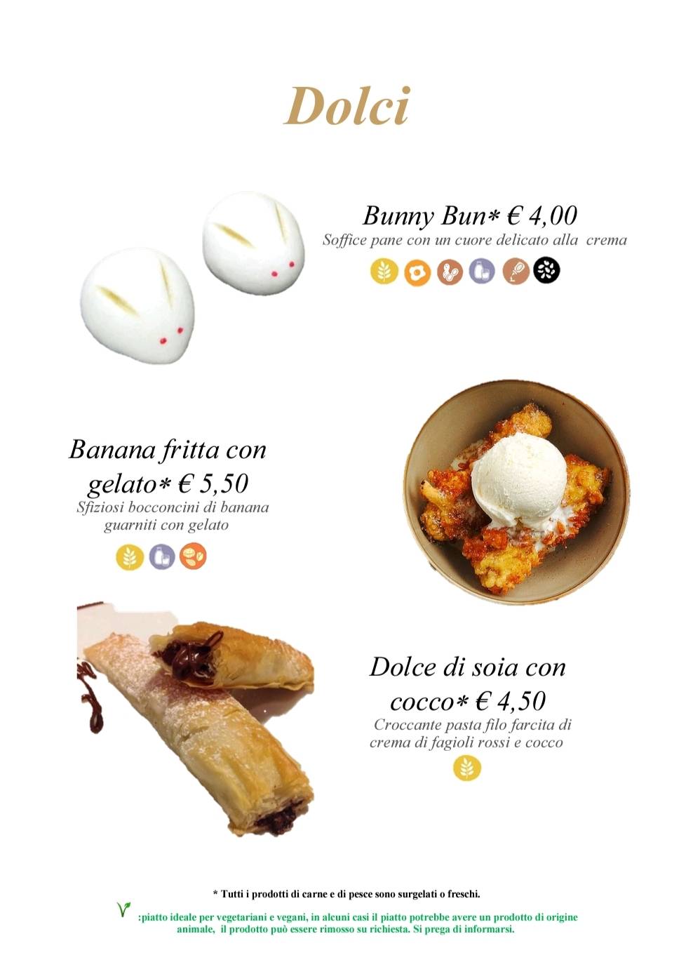 Menu di Ristorante Oriente 