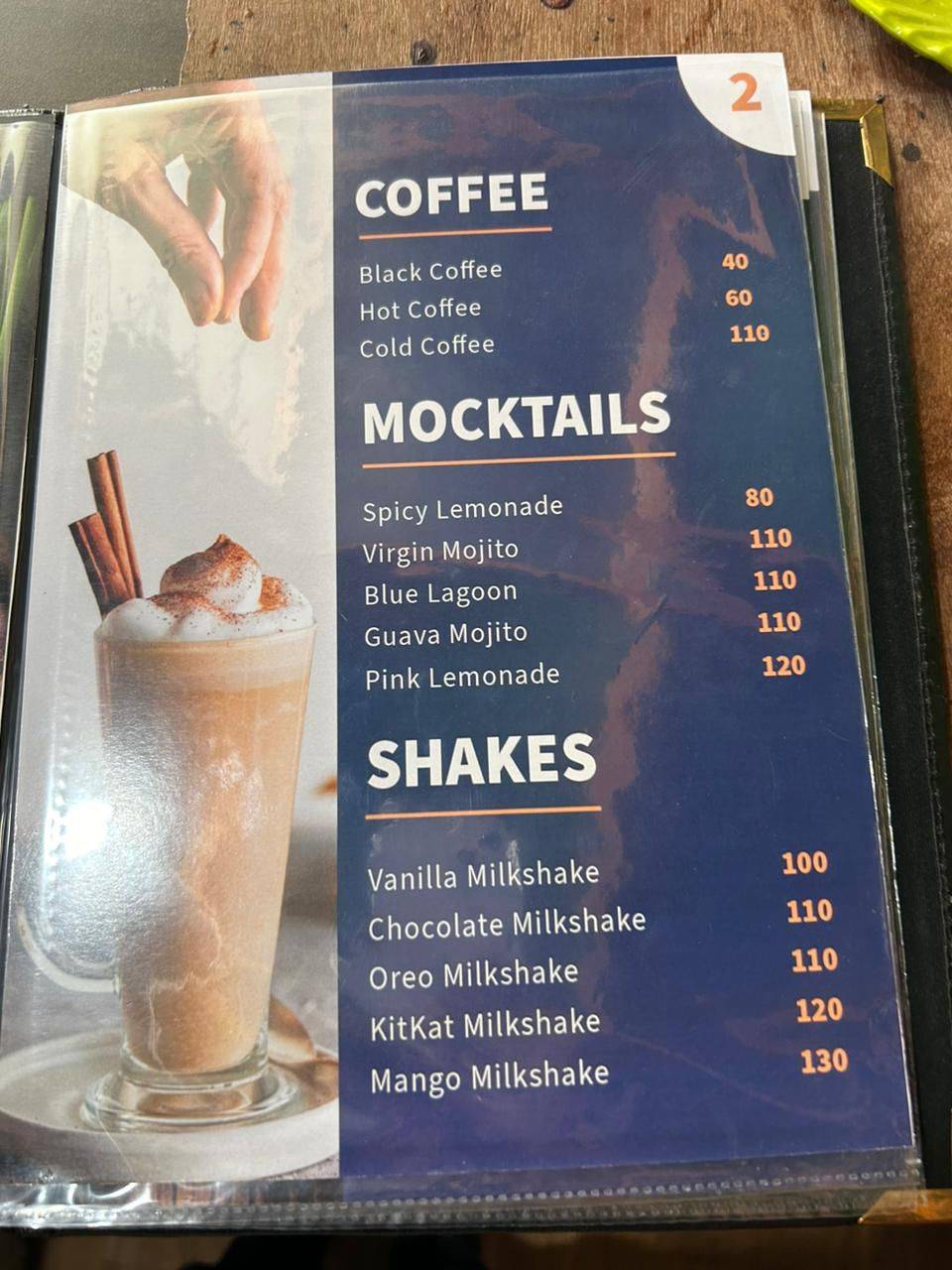 The Rooftop Restaurant menu