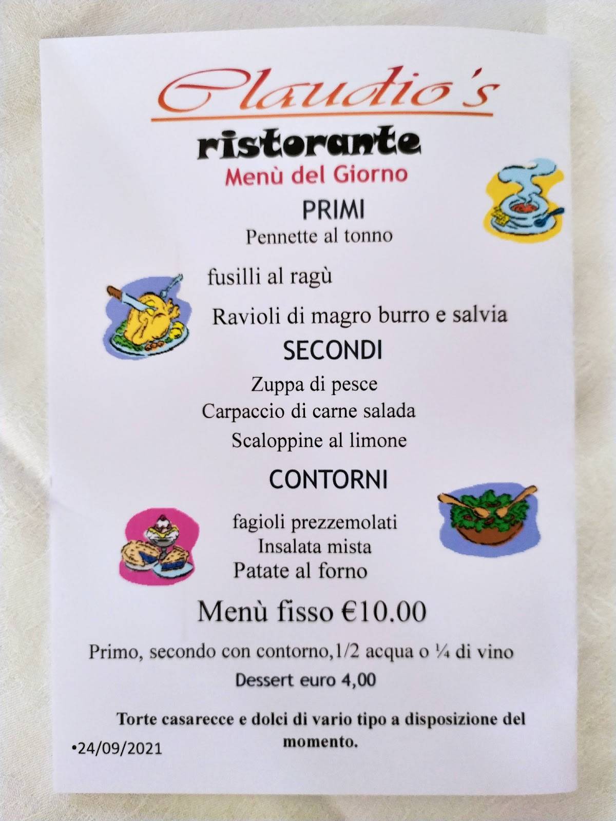 Menu di Ristorante Claudio's 