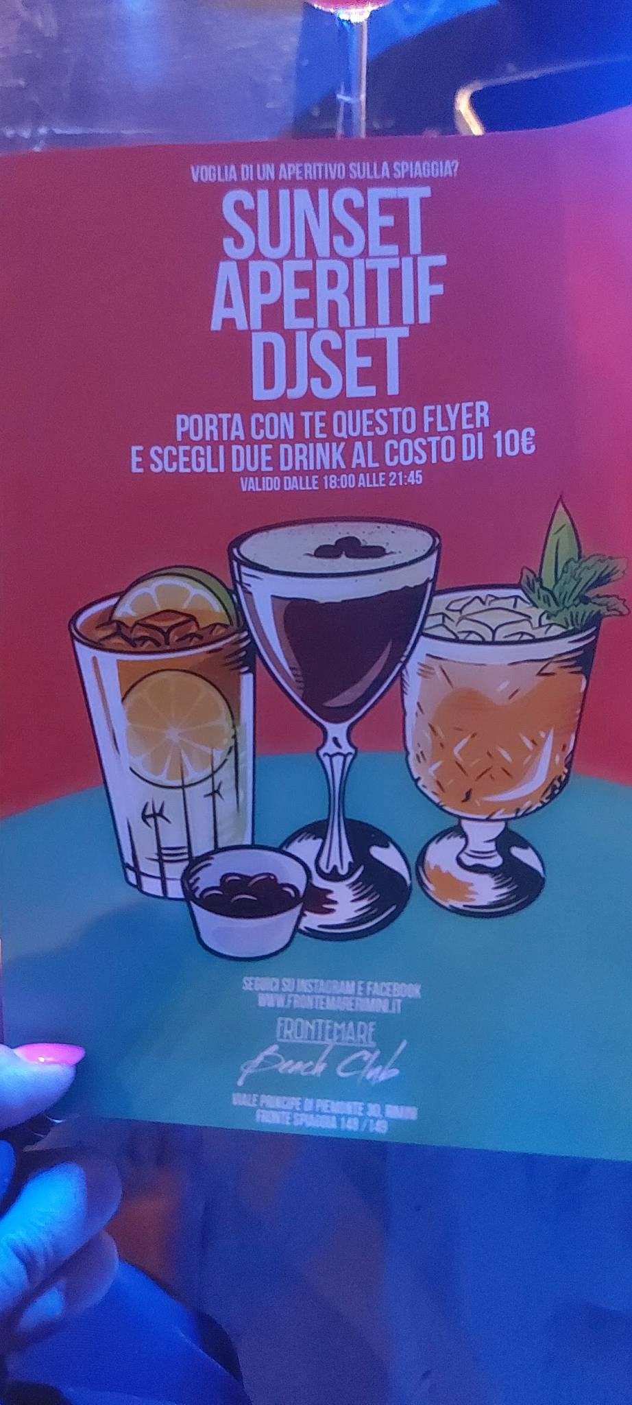 Menu di Ristorante Frontemare Rimini 