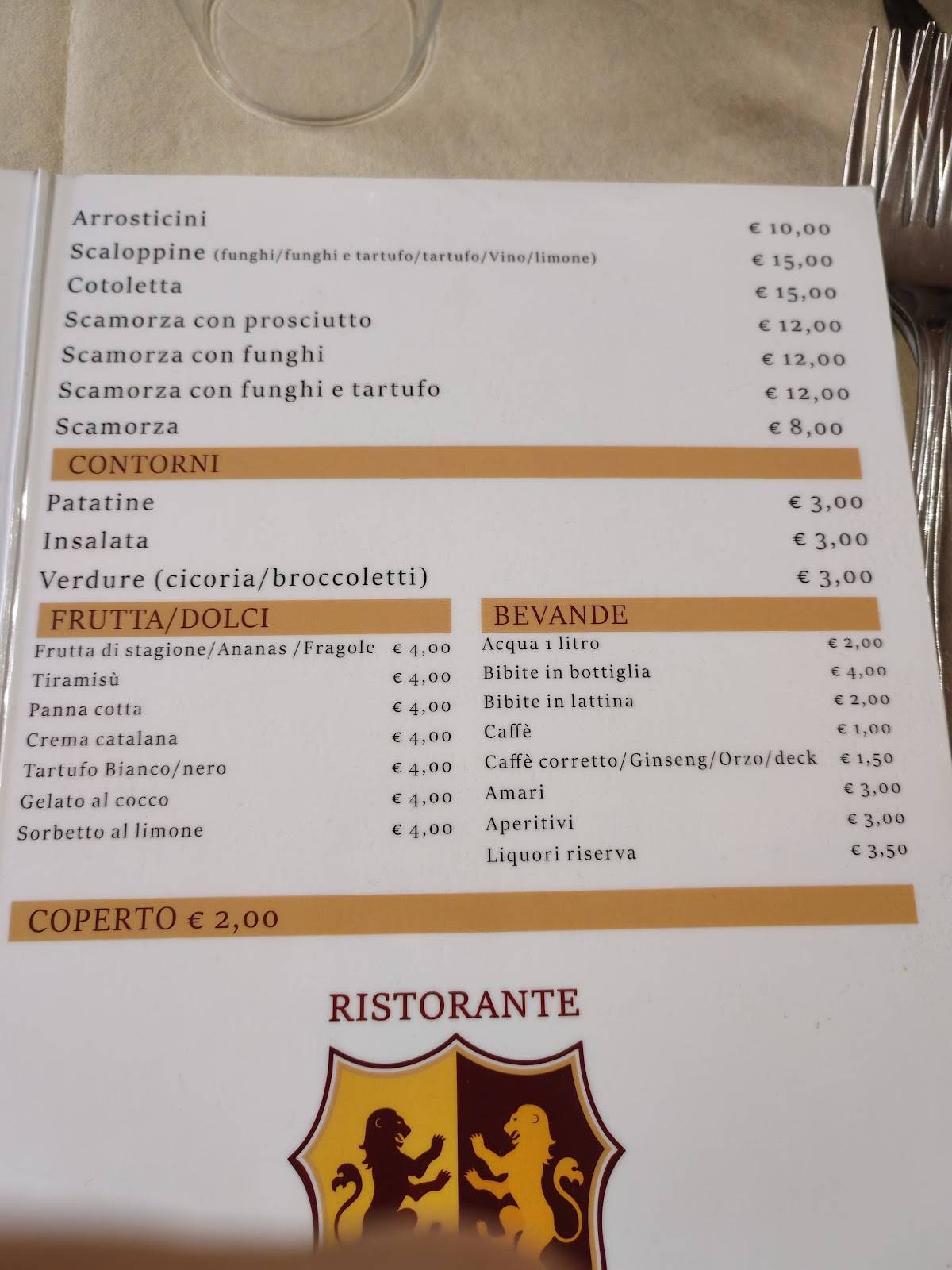 Menu di Ristorante Gio-Ric 