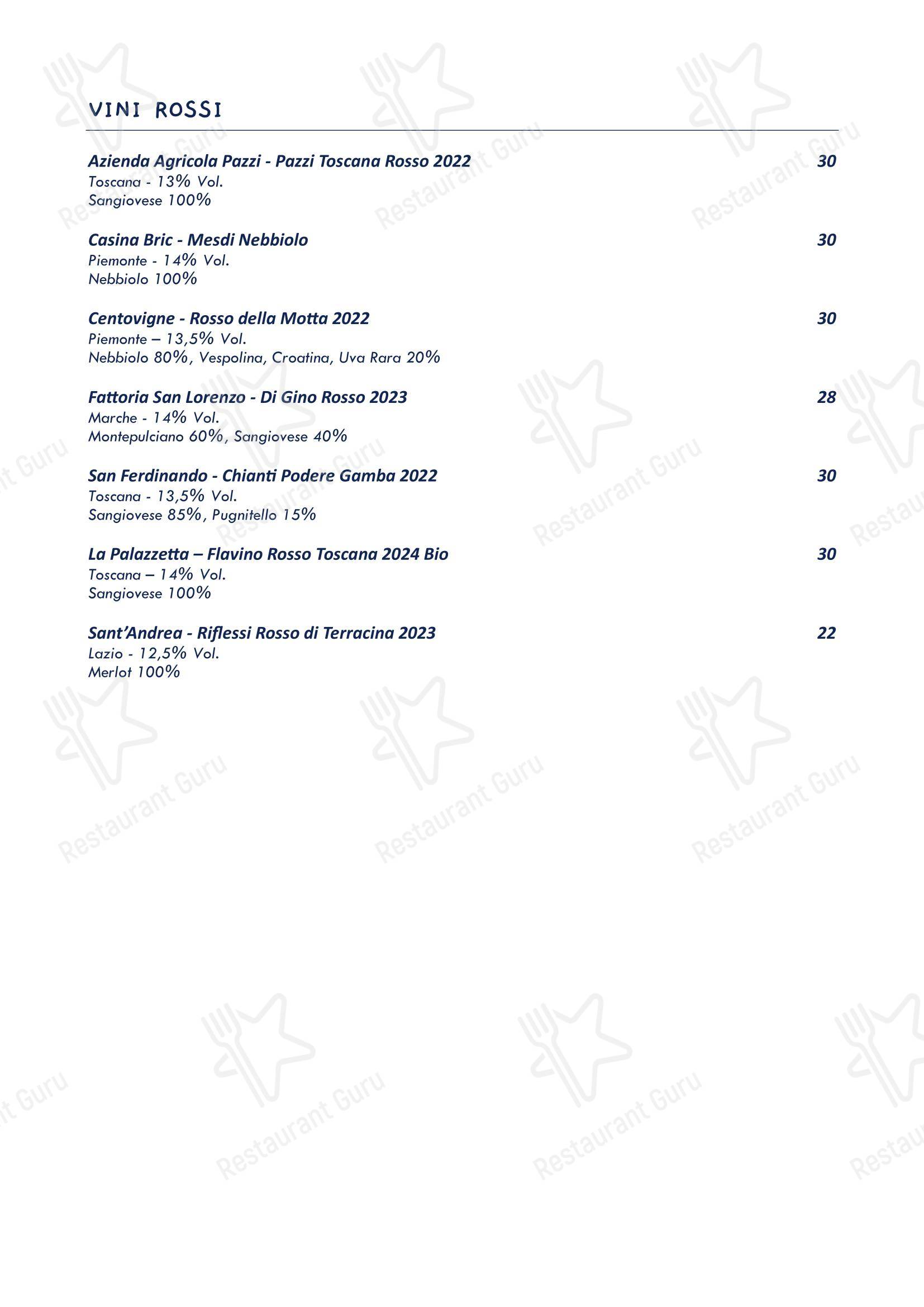 Ristorante Indigo in Terracina - Основное меню