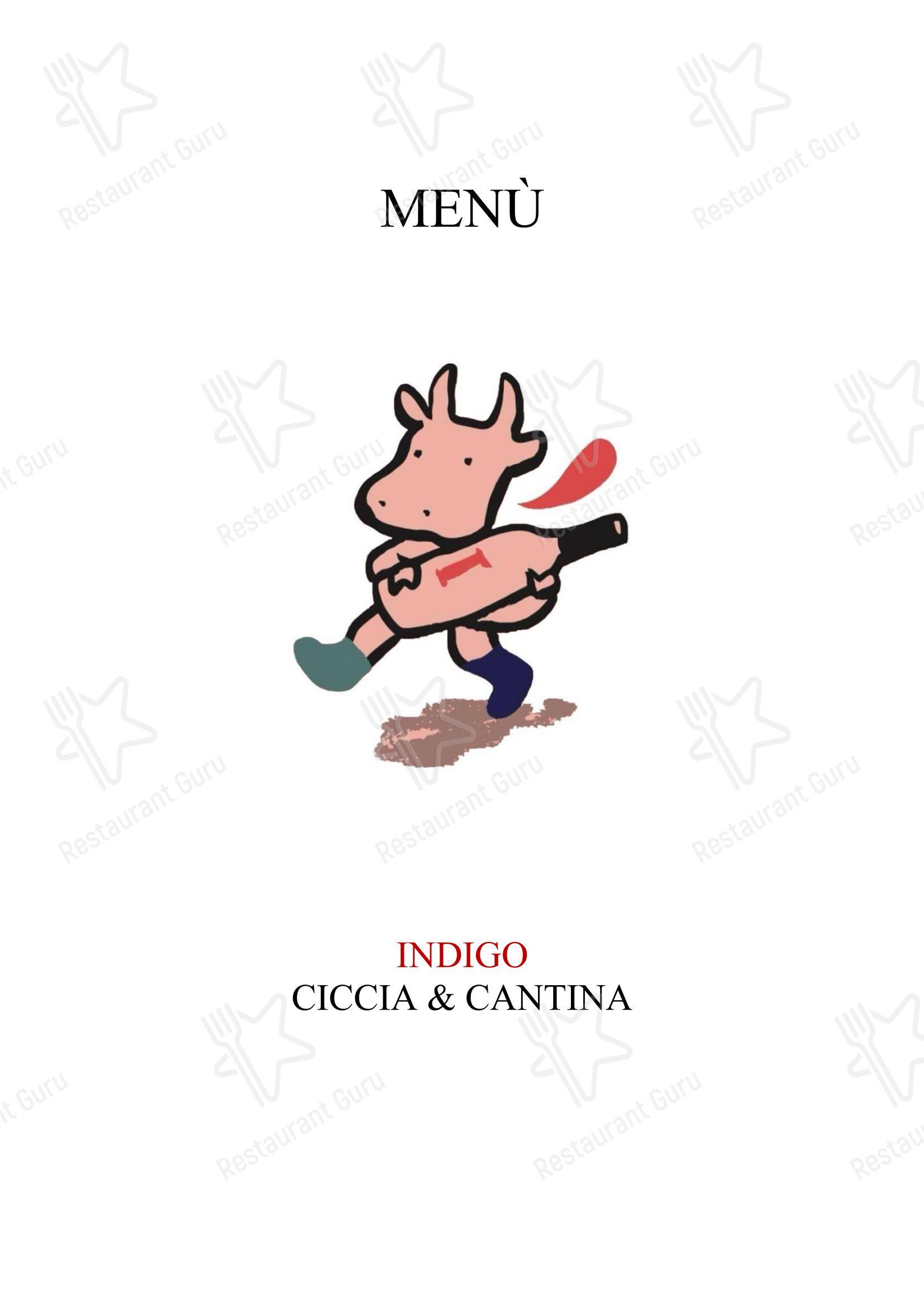 菜单 per Ristorante Indigo ristorante