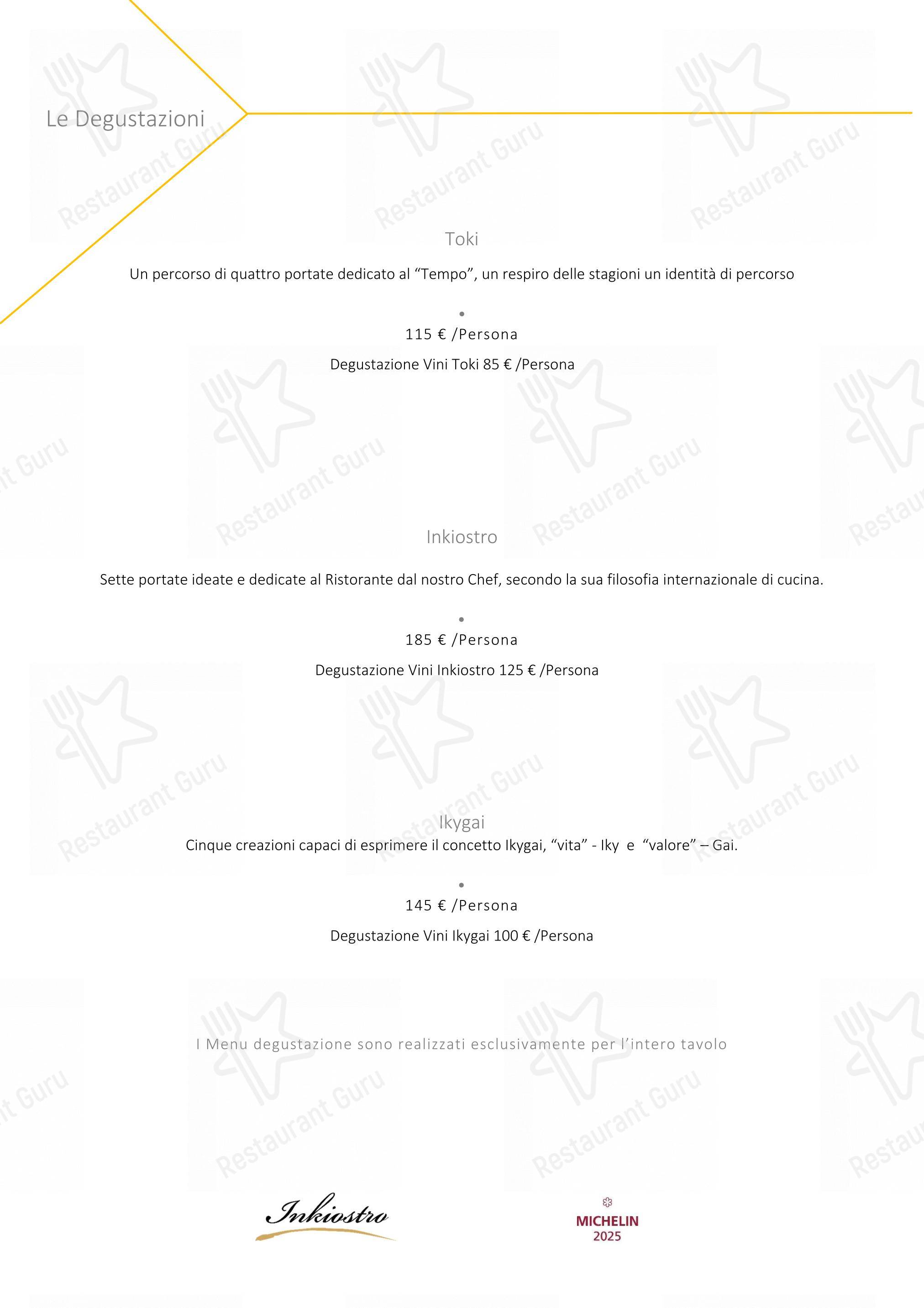 Menu per Ristorante Inkiostro ristorante