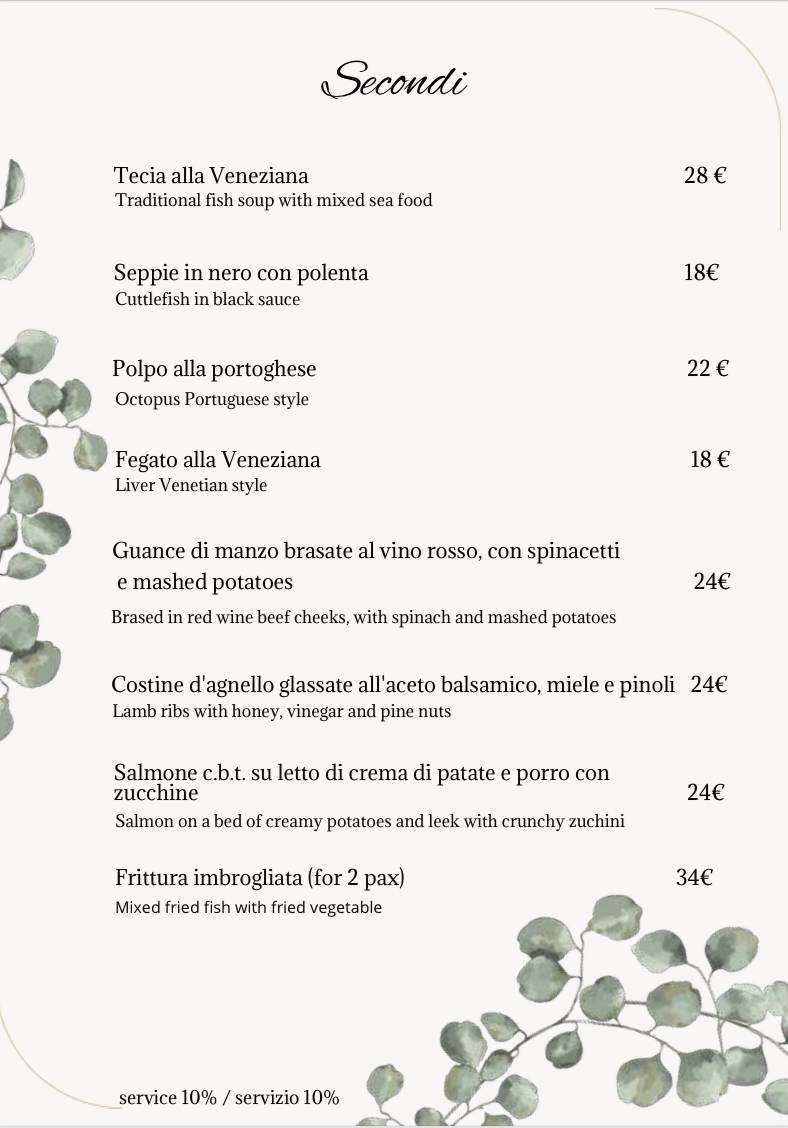 Menu di Ristorante " Roxy Bar" 