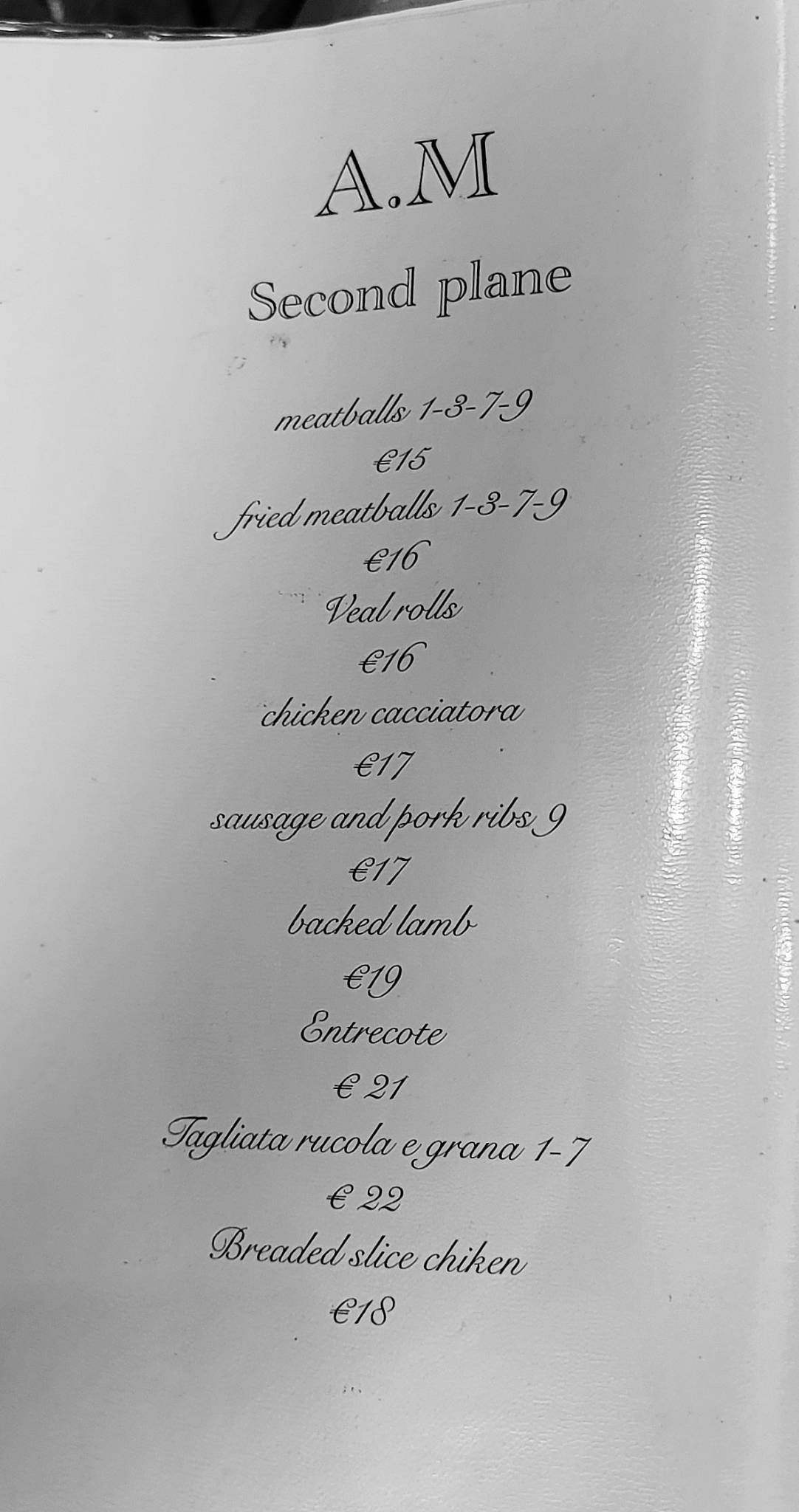 Menu di L’Antico Moro Trastevere 