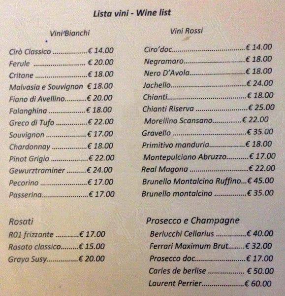 Menu di Strabbioni Ristorante 