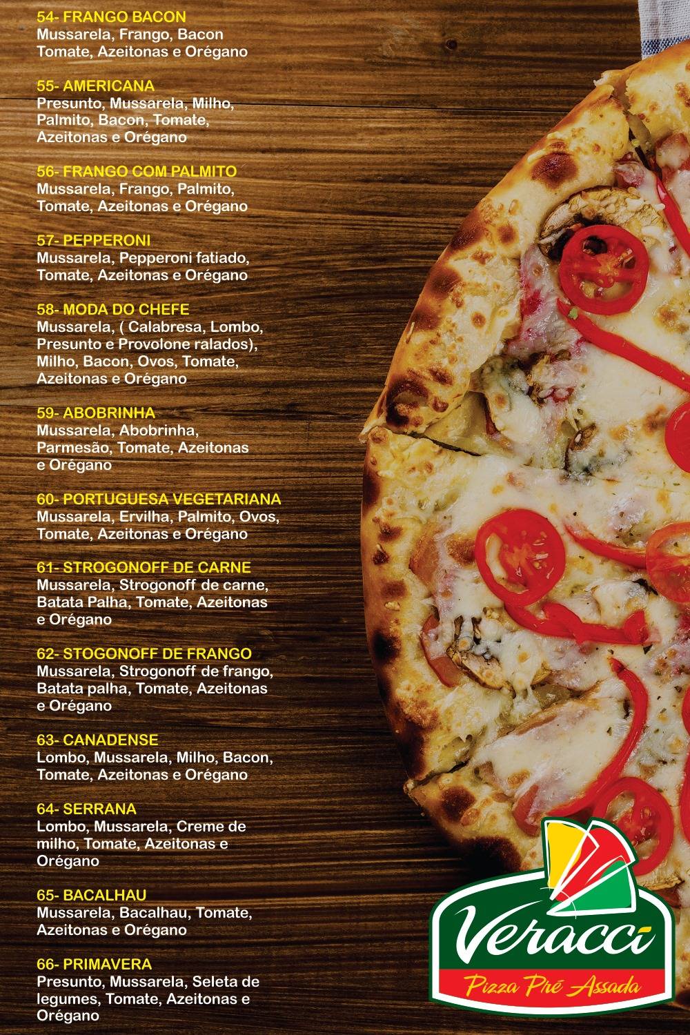 Veracci cardápio