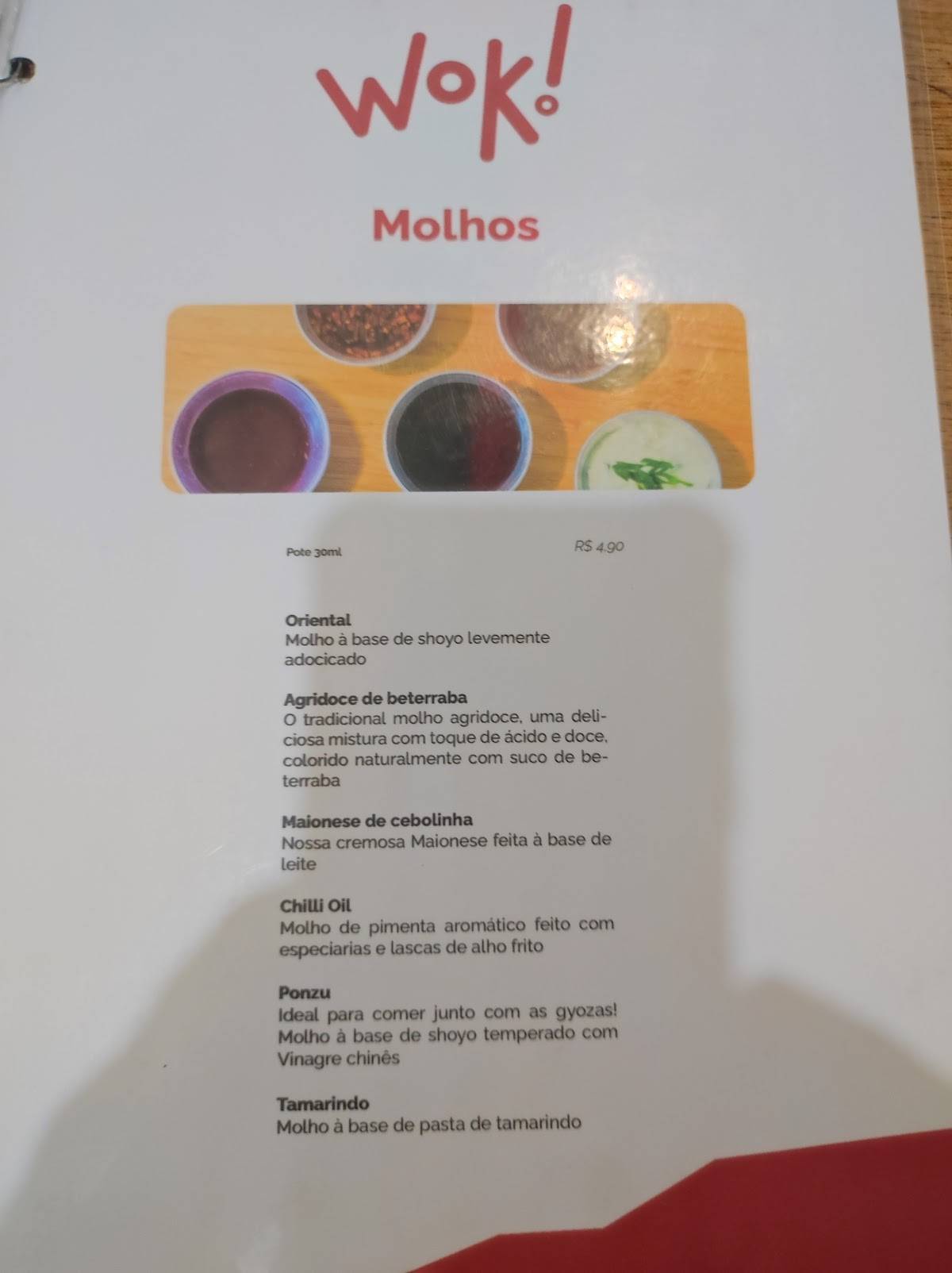 Wok! cardápio
