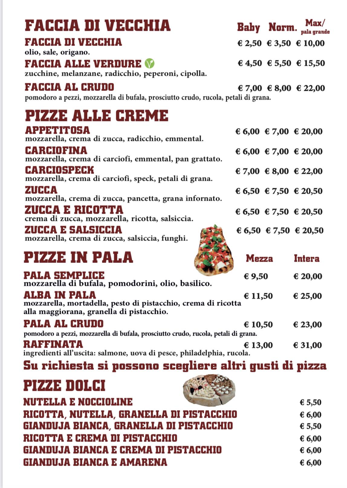 Menu di 80 Fame 