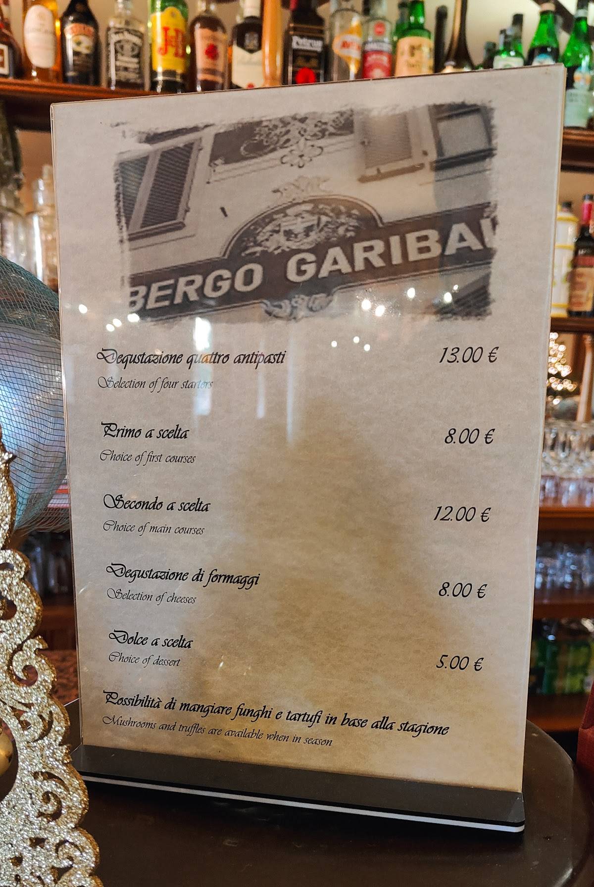 Menu di Albergo Ristorante Garibaldi 