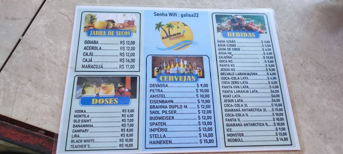 Balneário Ramon cardápio