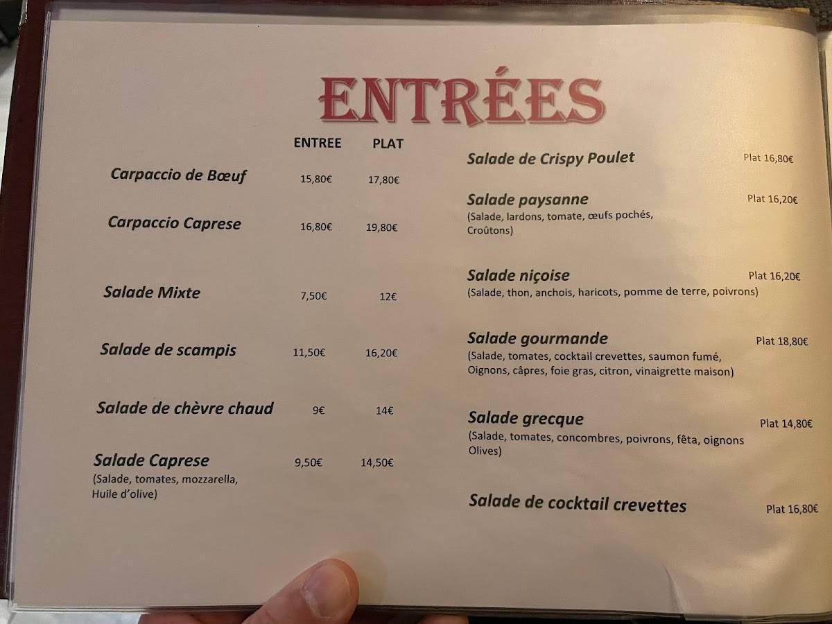 Menu de Brasserie Terres Rouges