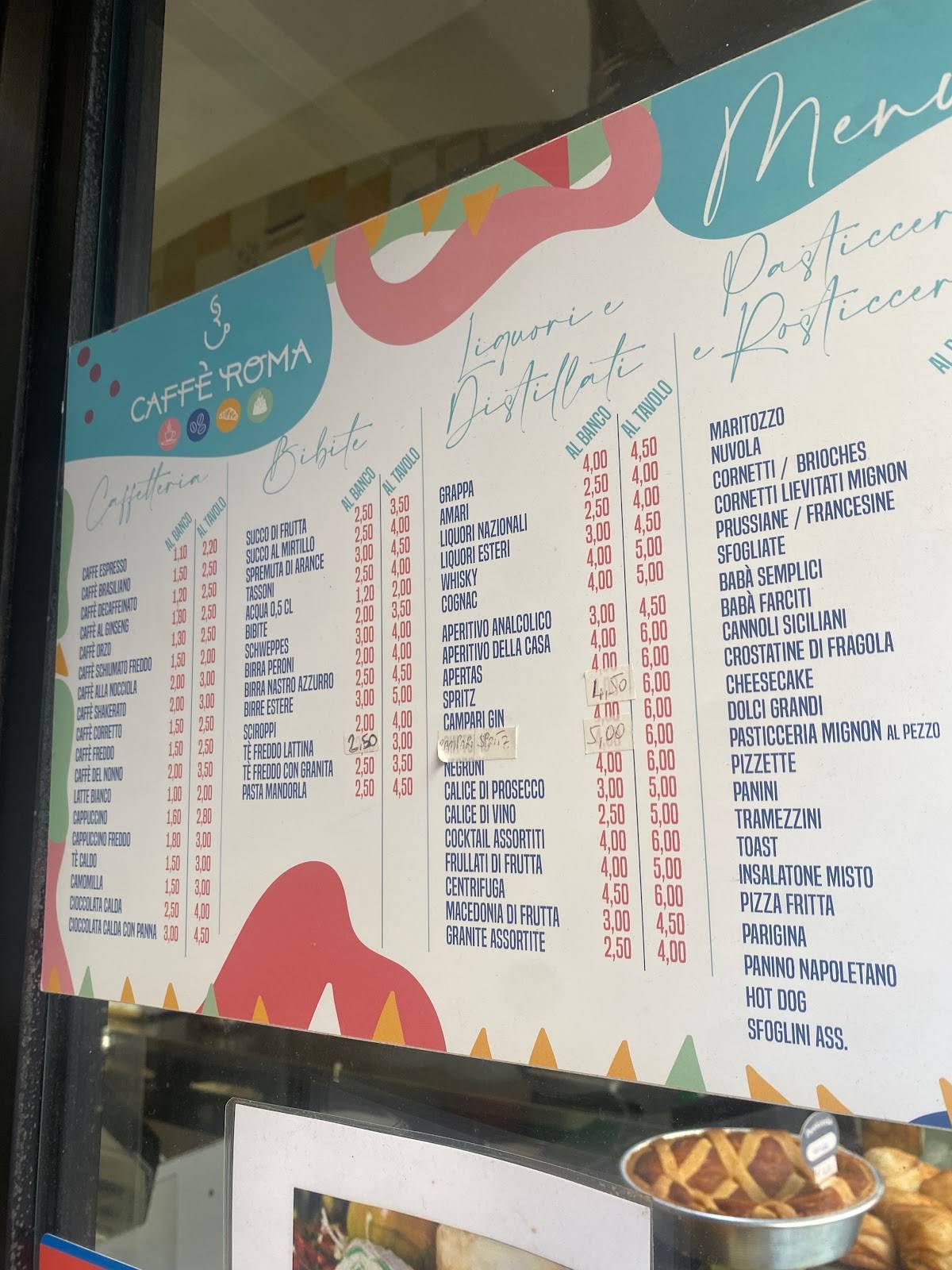 Menu di Caffè Roma 