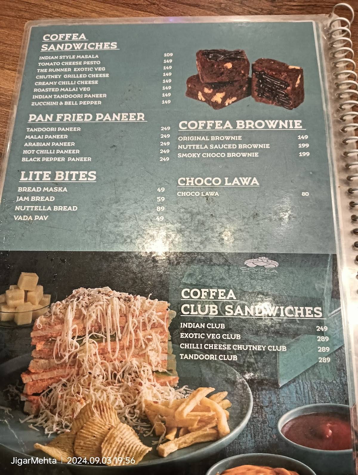 Coffea Brew on the Rocks menu