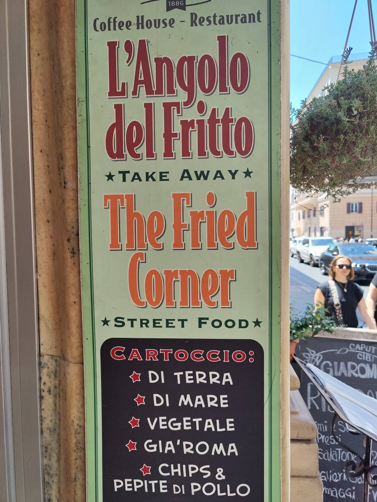 Menu di GiàRoma 1886 