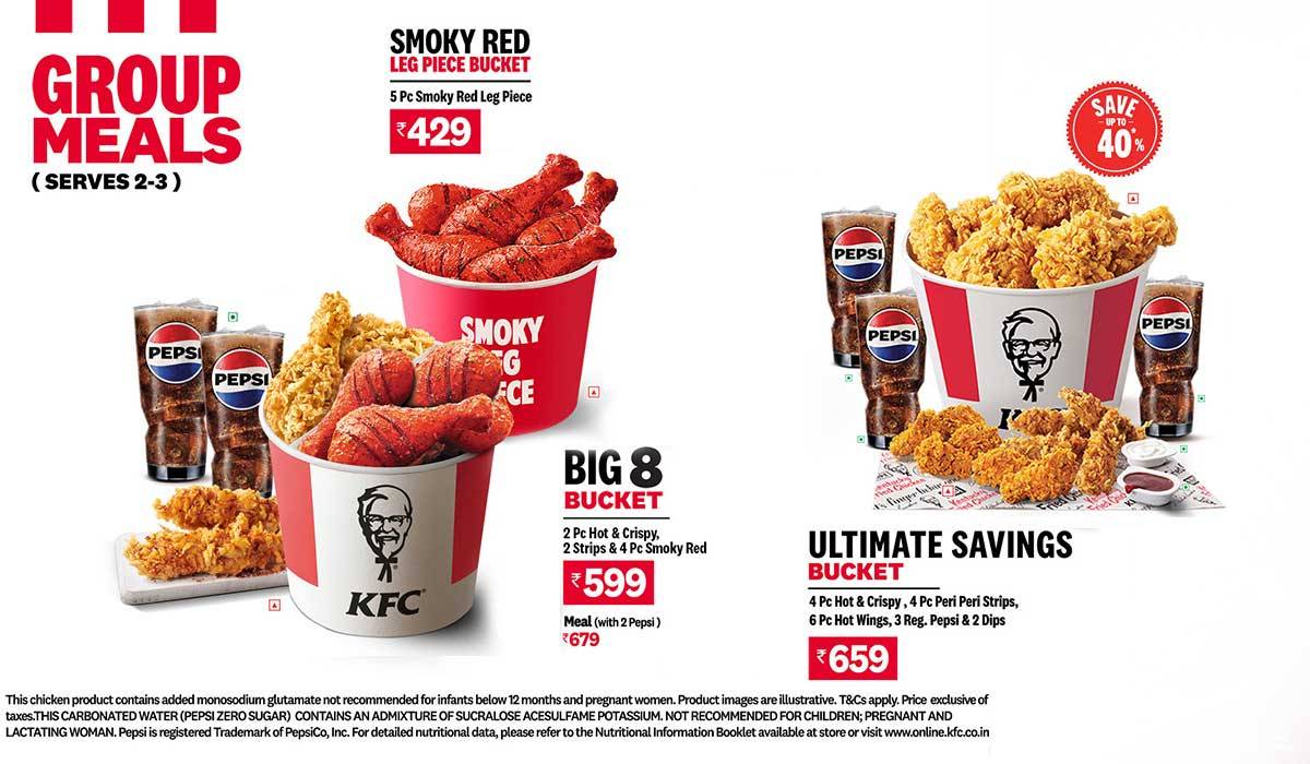 KFC menu