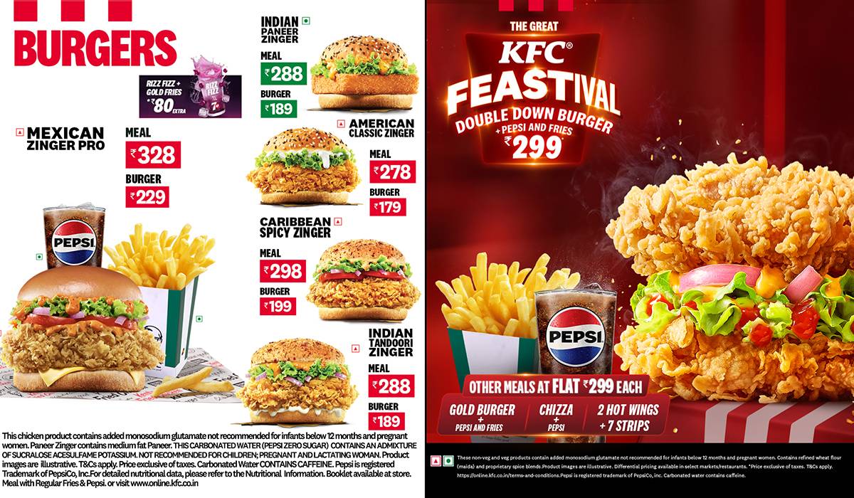 KFC menu