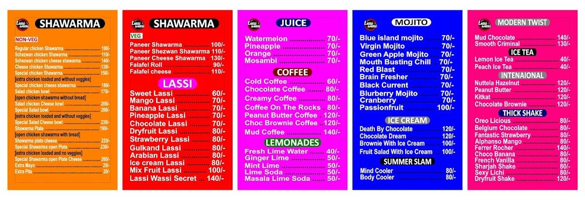 Lassi Wassi menu