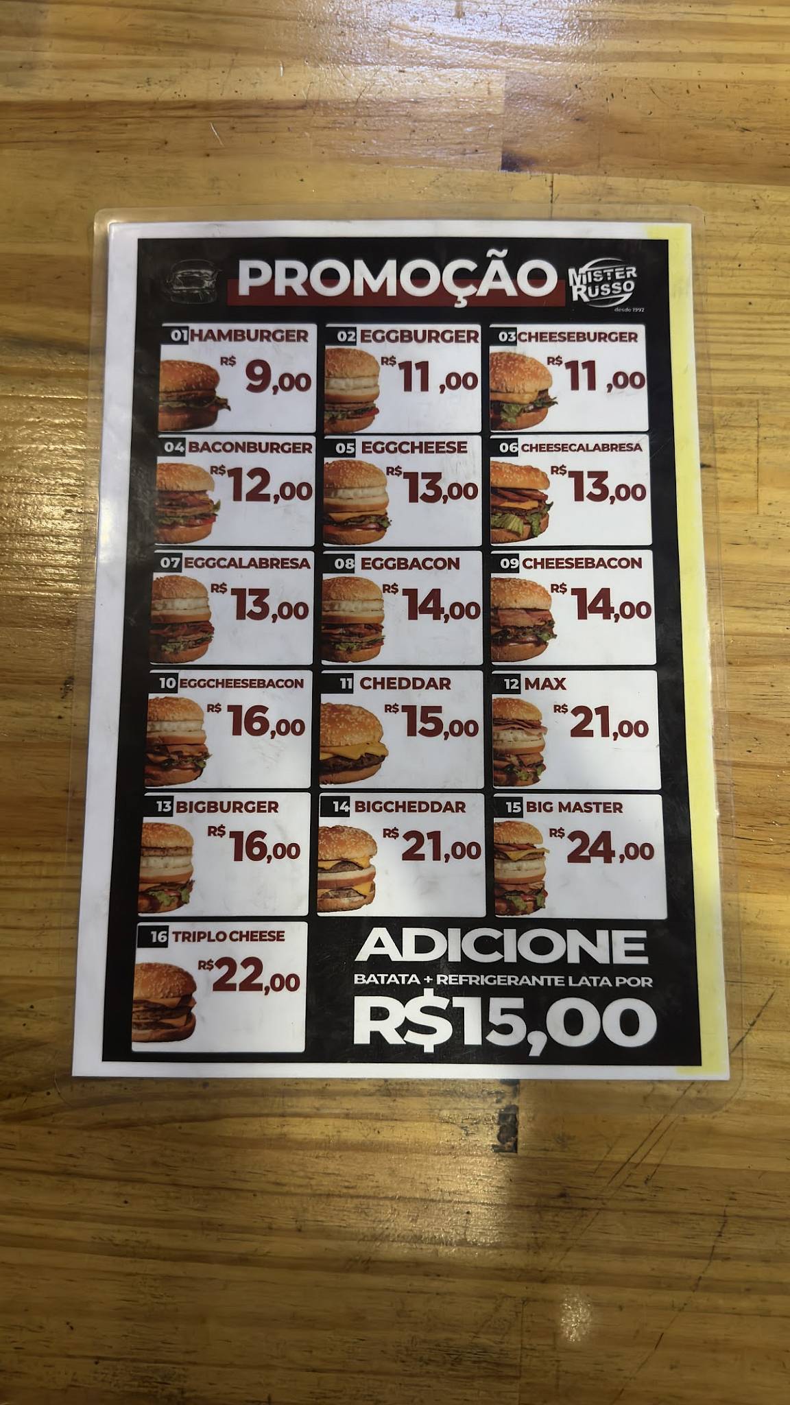 MISTER RUSSO cardápio