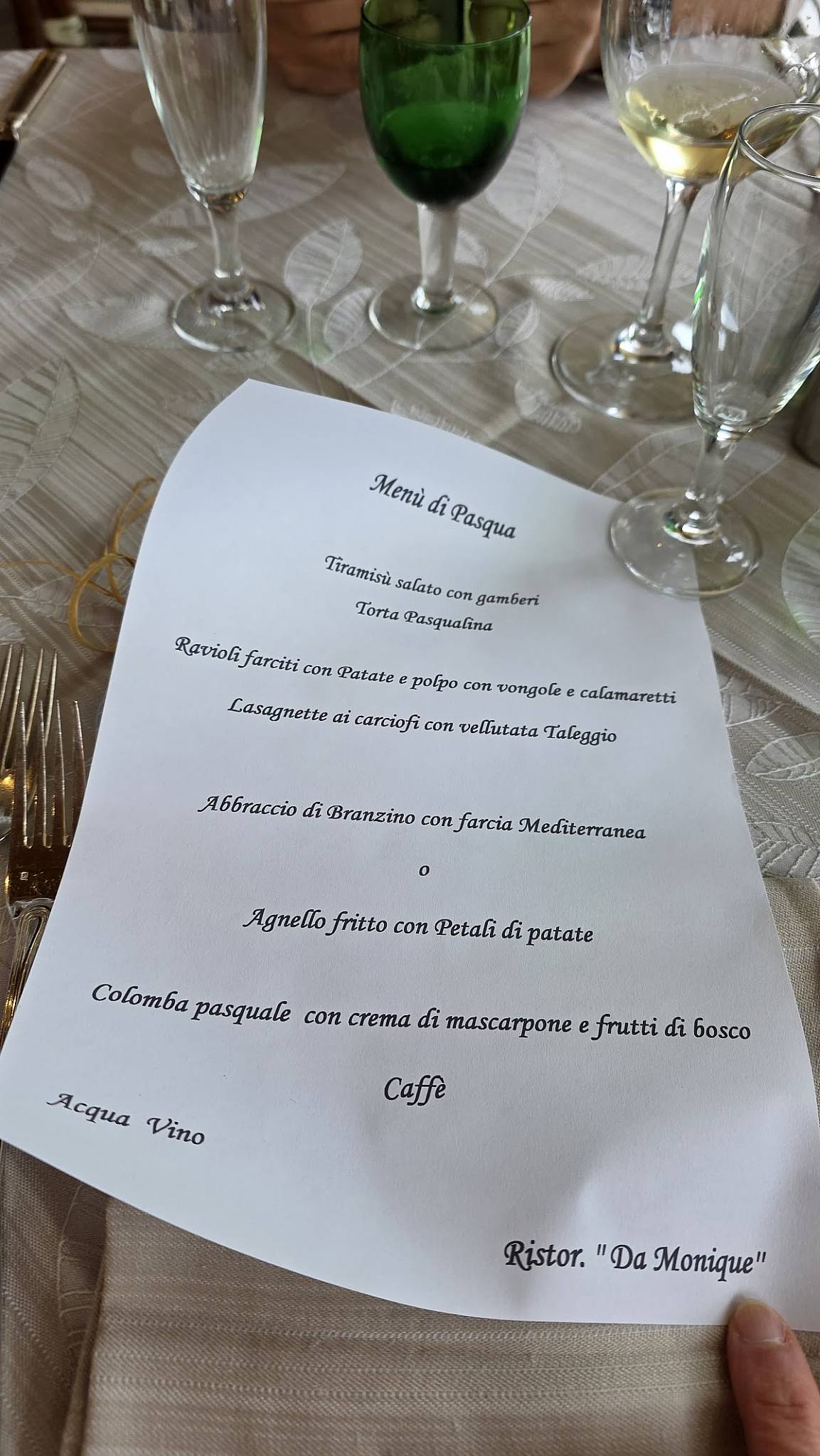 Menu di ``DA Monique`` 