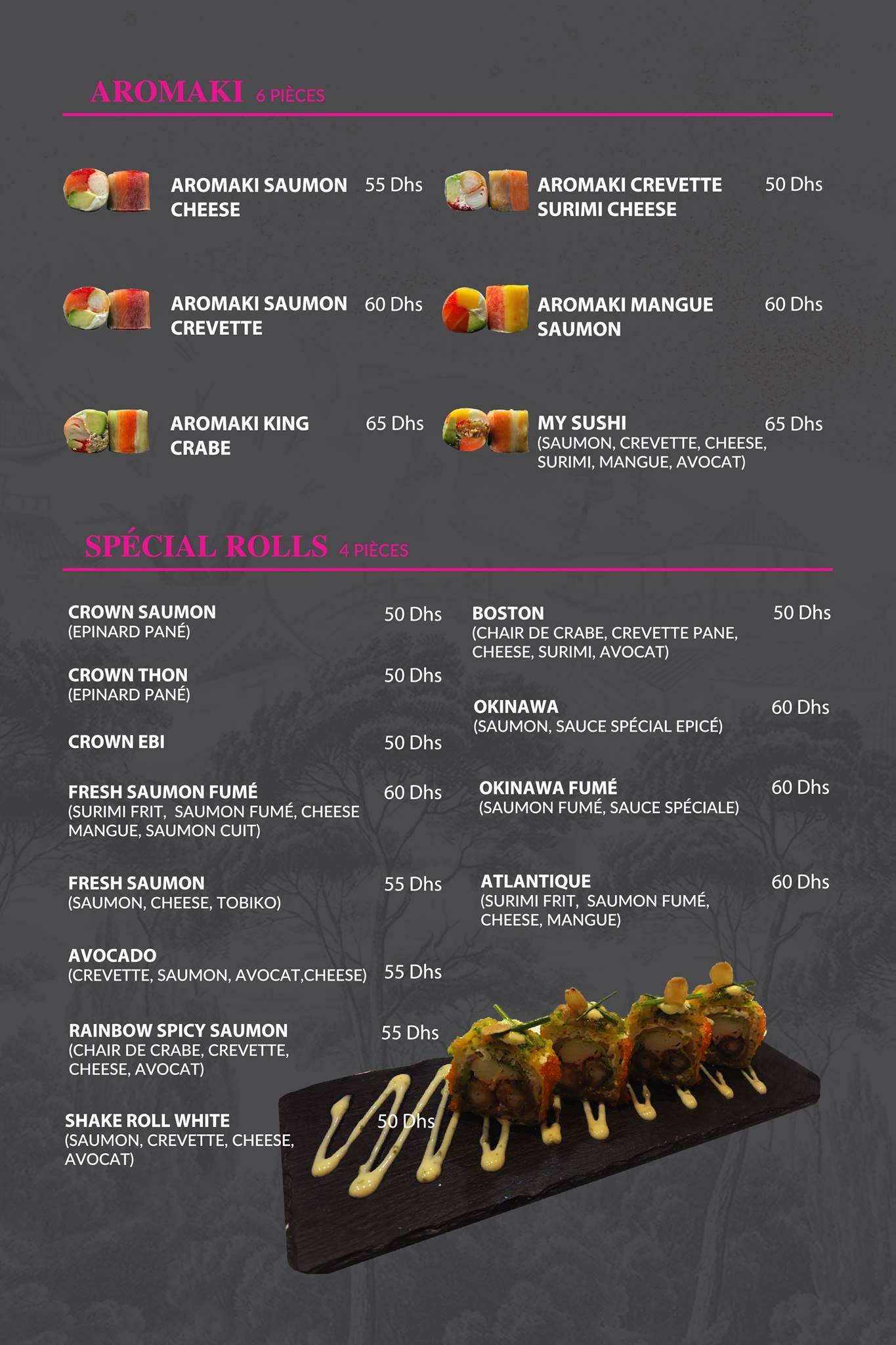 Menu de Mysushi Rabat