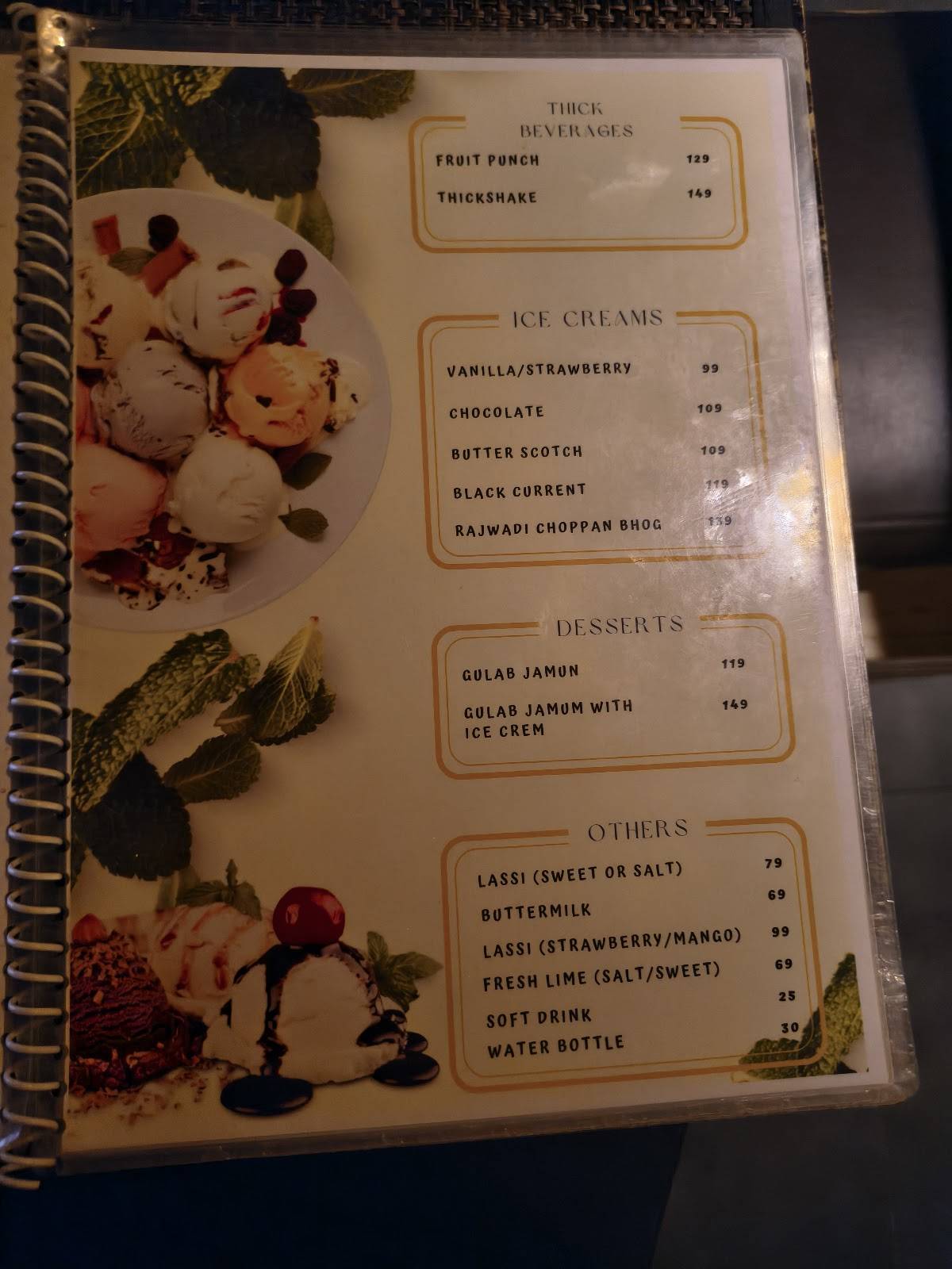 Reeves Restaurant menu