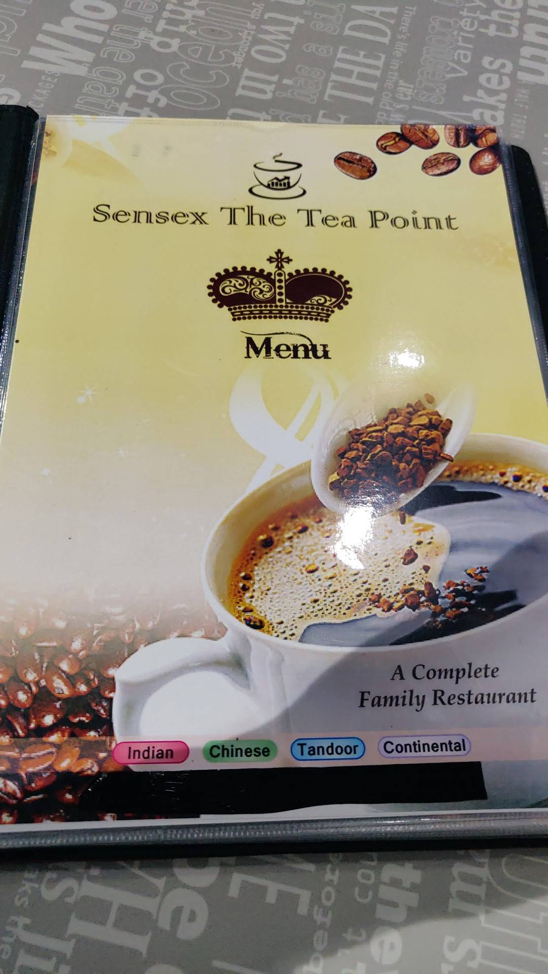 Sensex The Tea Point menu
