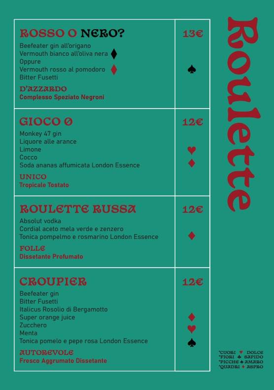 Menu di Spirito Pigneto 