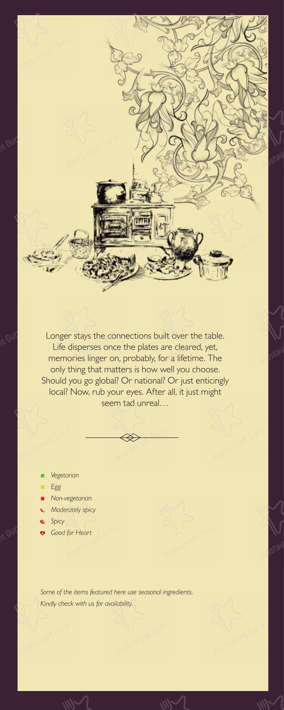 Spring in Mysuru - Menu