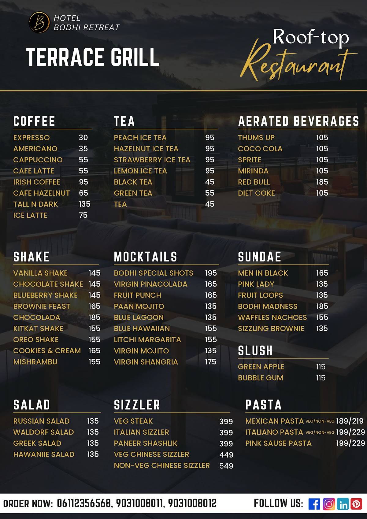 Terrace Grill - (Rooftop Restaurant) menu