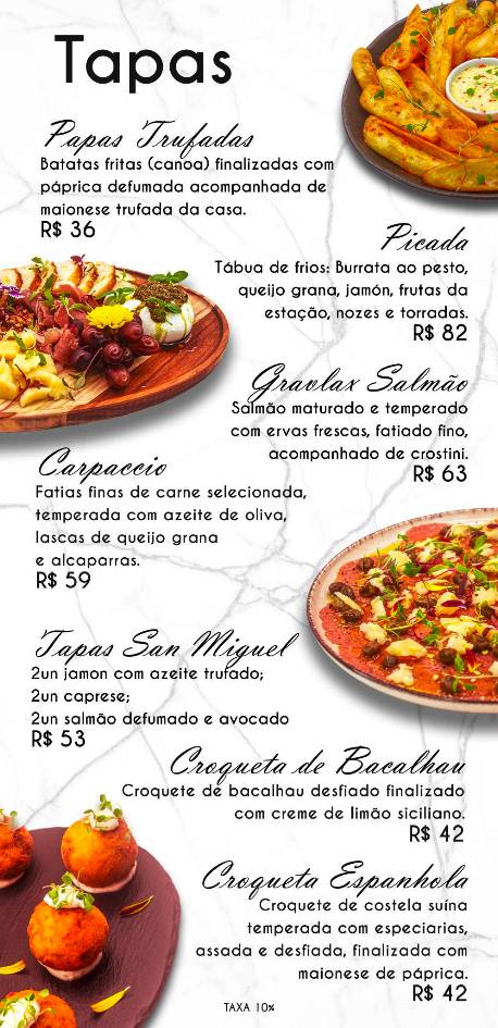 Trezze Rooftop cardápio