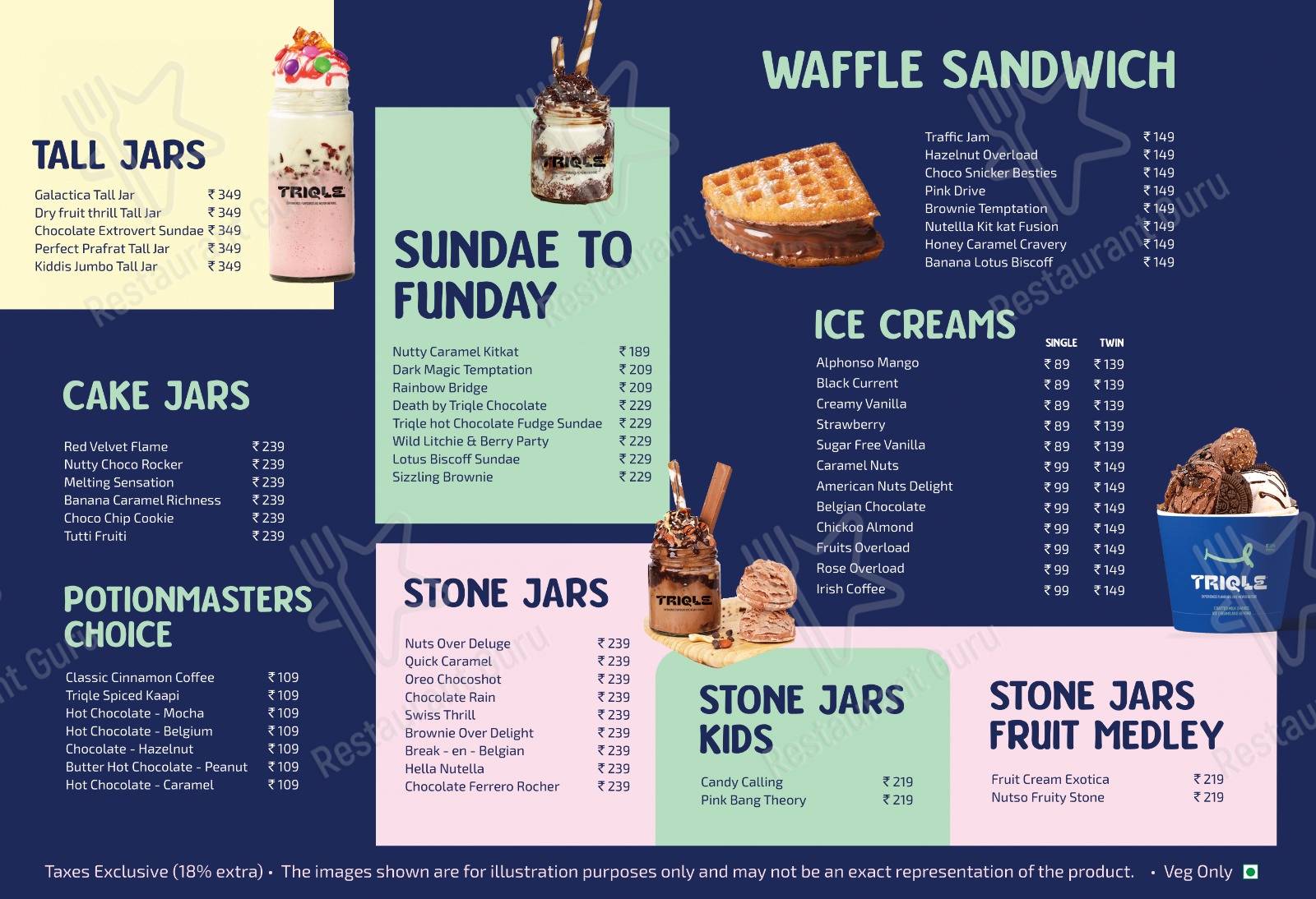 Menu for the Triqle cafe