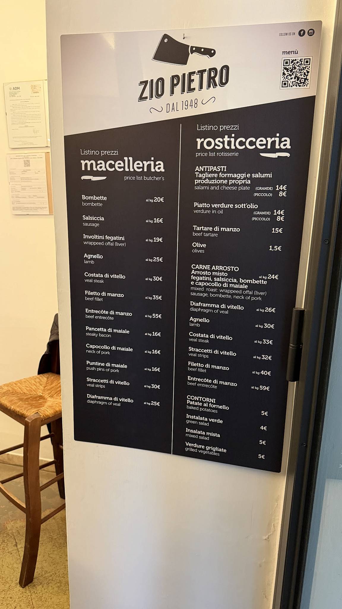 Menu di Zio Pietro 