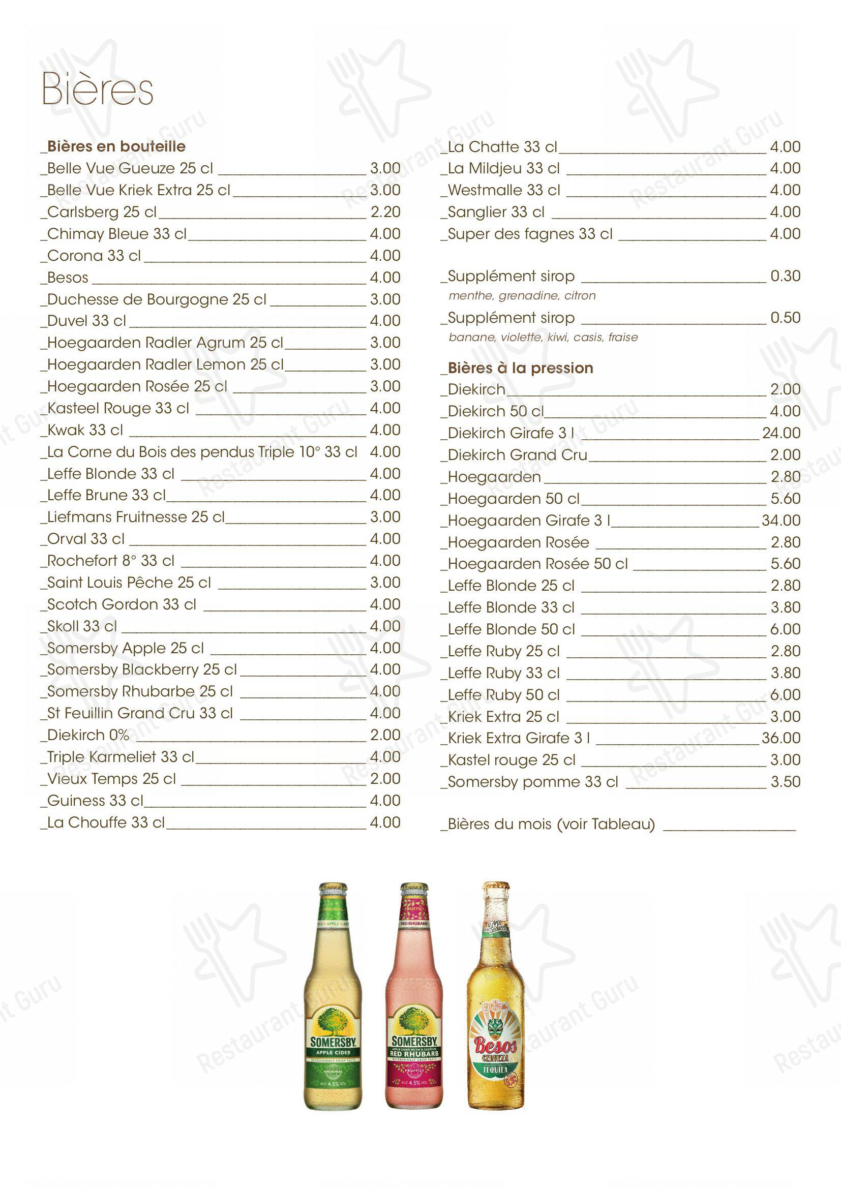 Coconuts dans Arlon - Menu