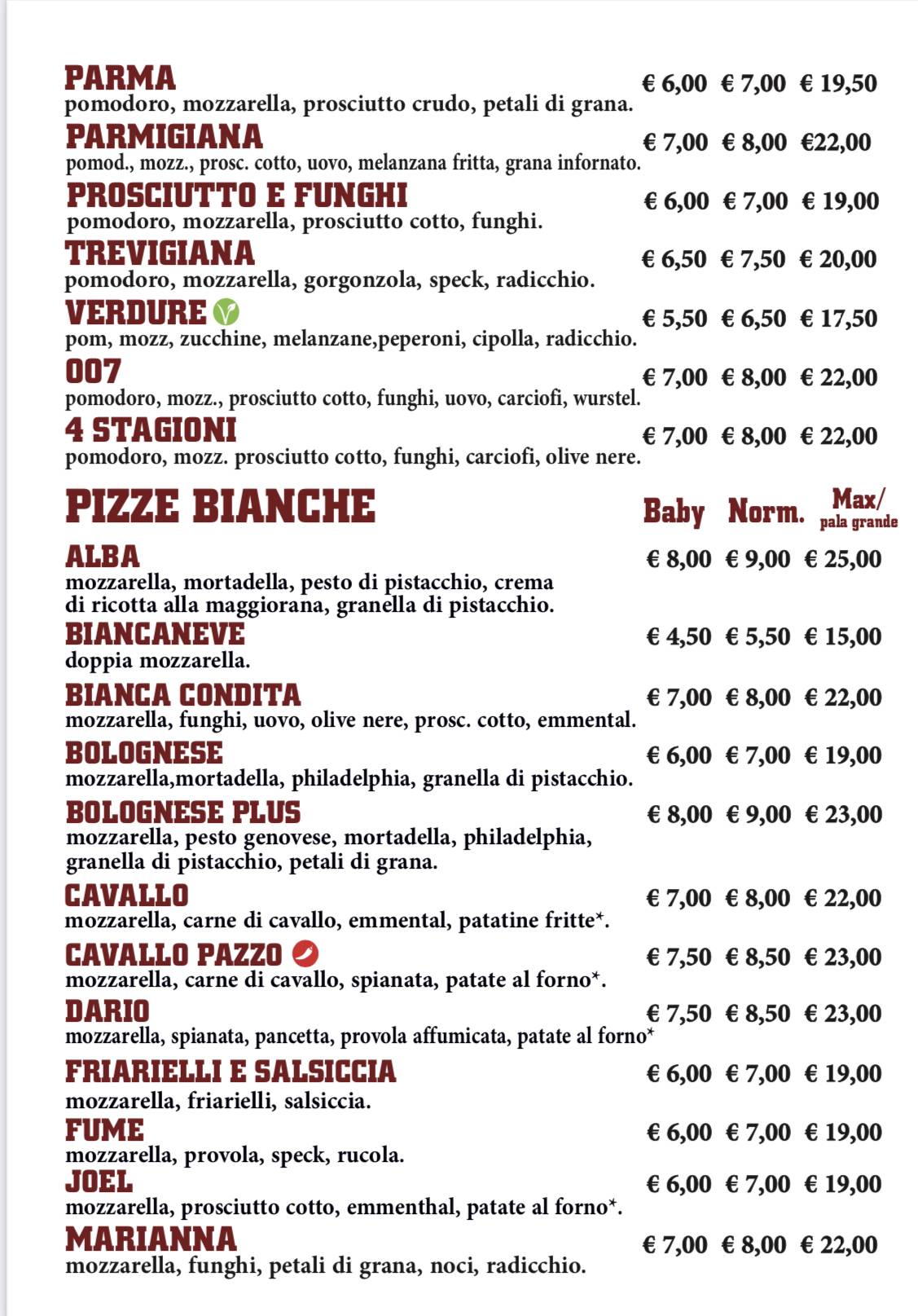 Menu di 80 Fame 