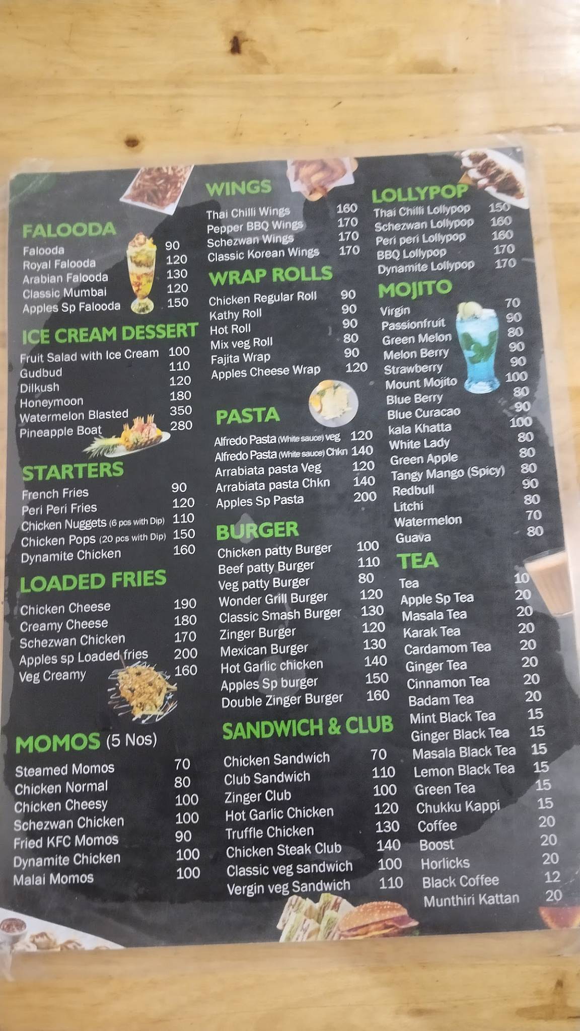 APPLE RESTO CAFE menu