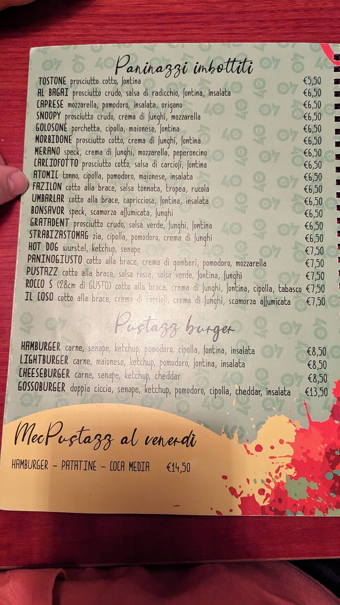 Menu di Al Pustazz 