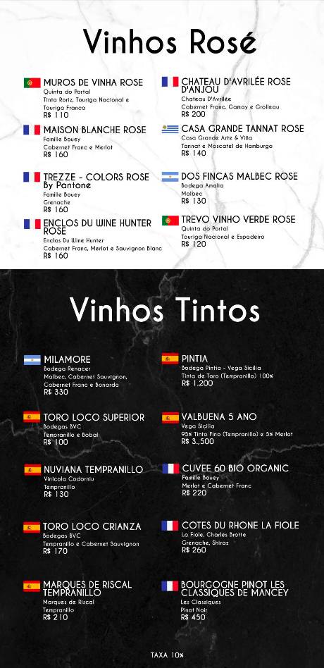 Trezze Rooftop cardápio