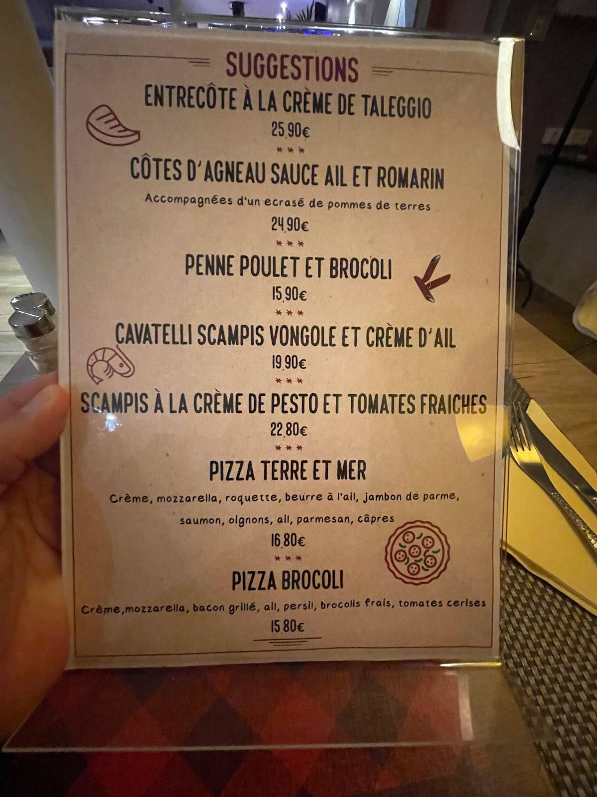 Menu de Brasserie Terres Rouges