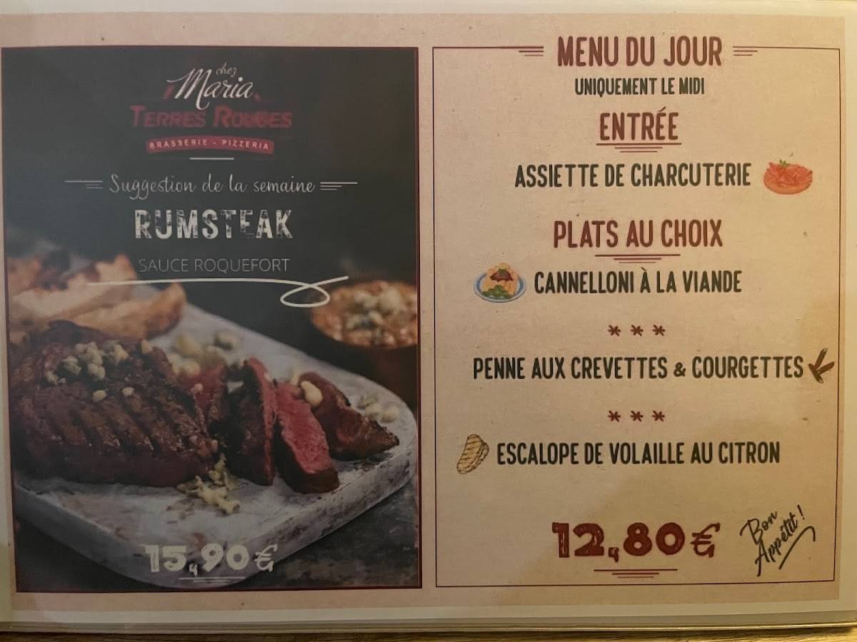 Menu de Brasserie Terres Rouges