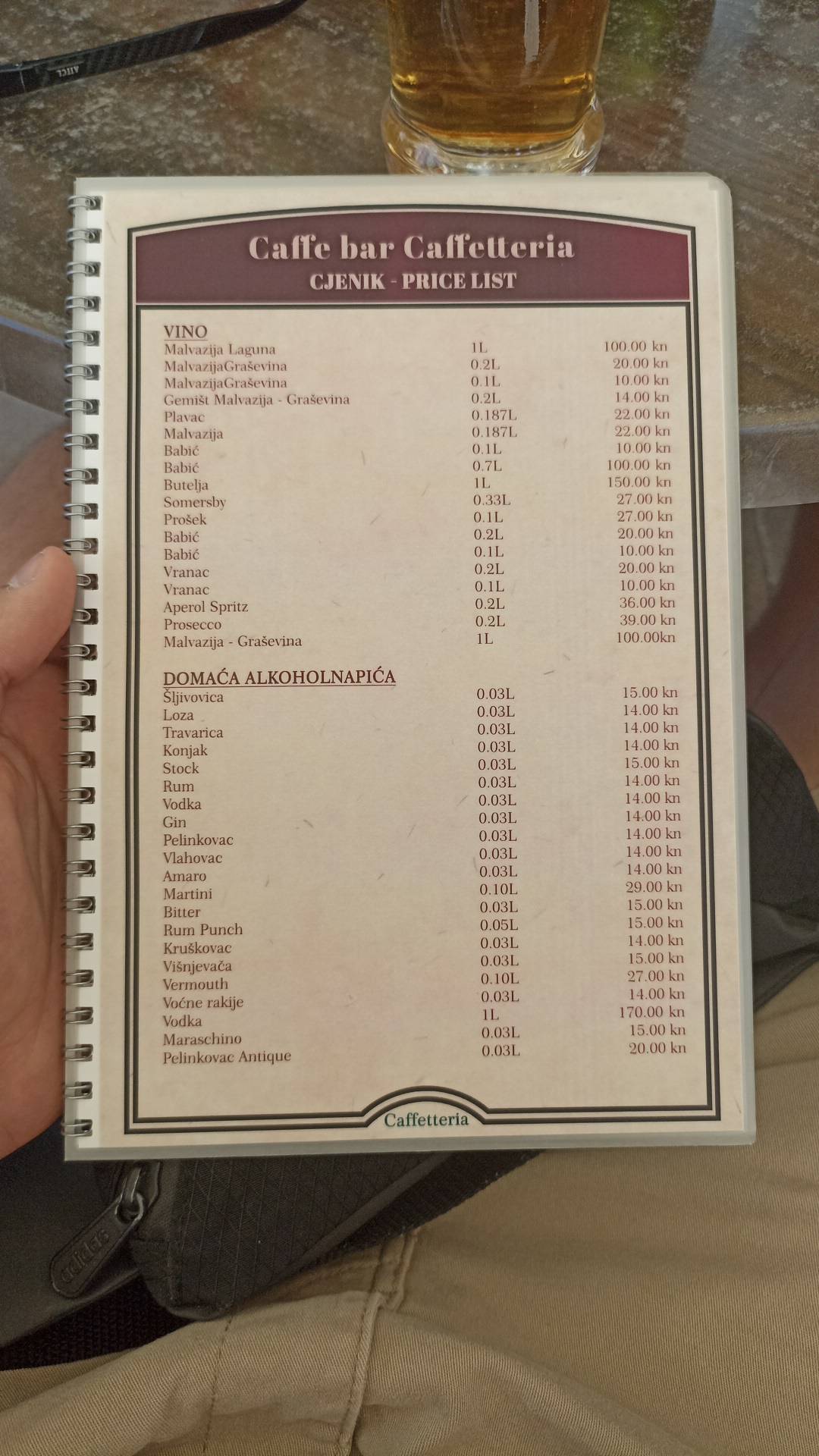 Menu di Caffe bar Riva 