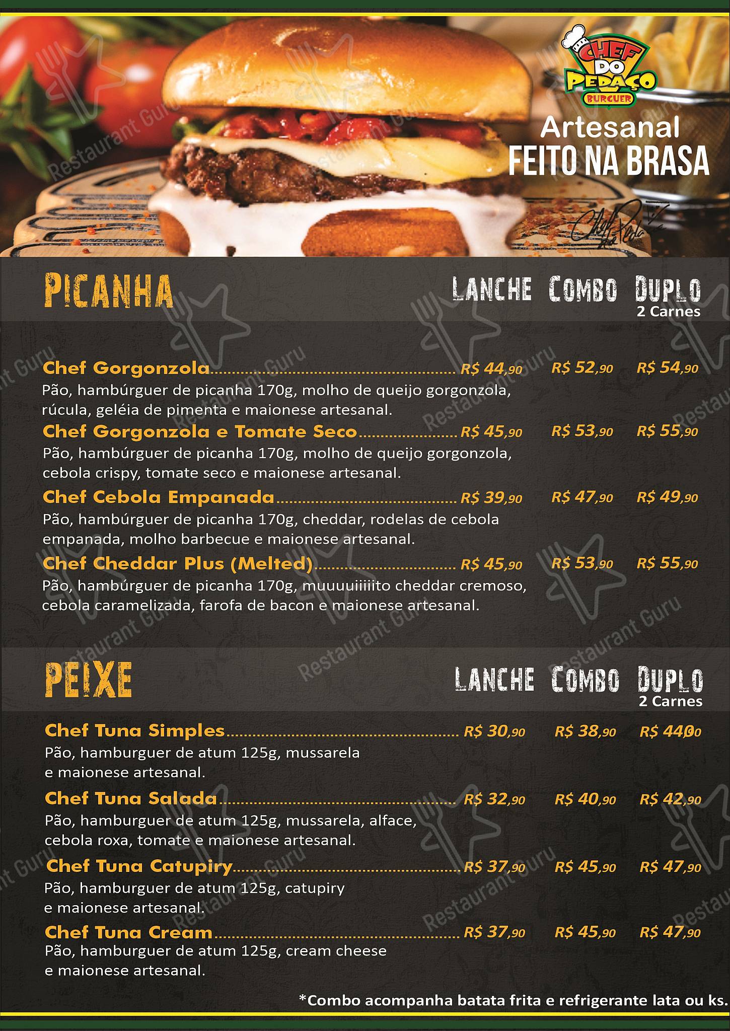 Explore o menu para Chef do Pedaço Burger