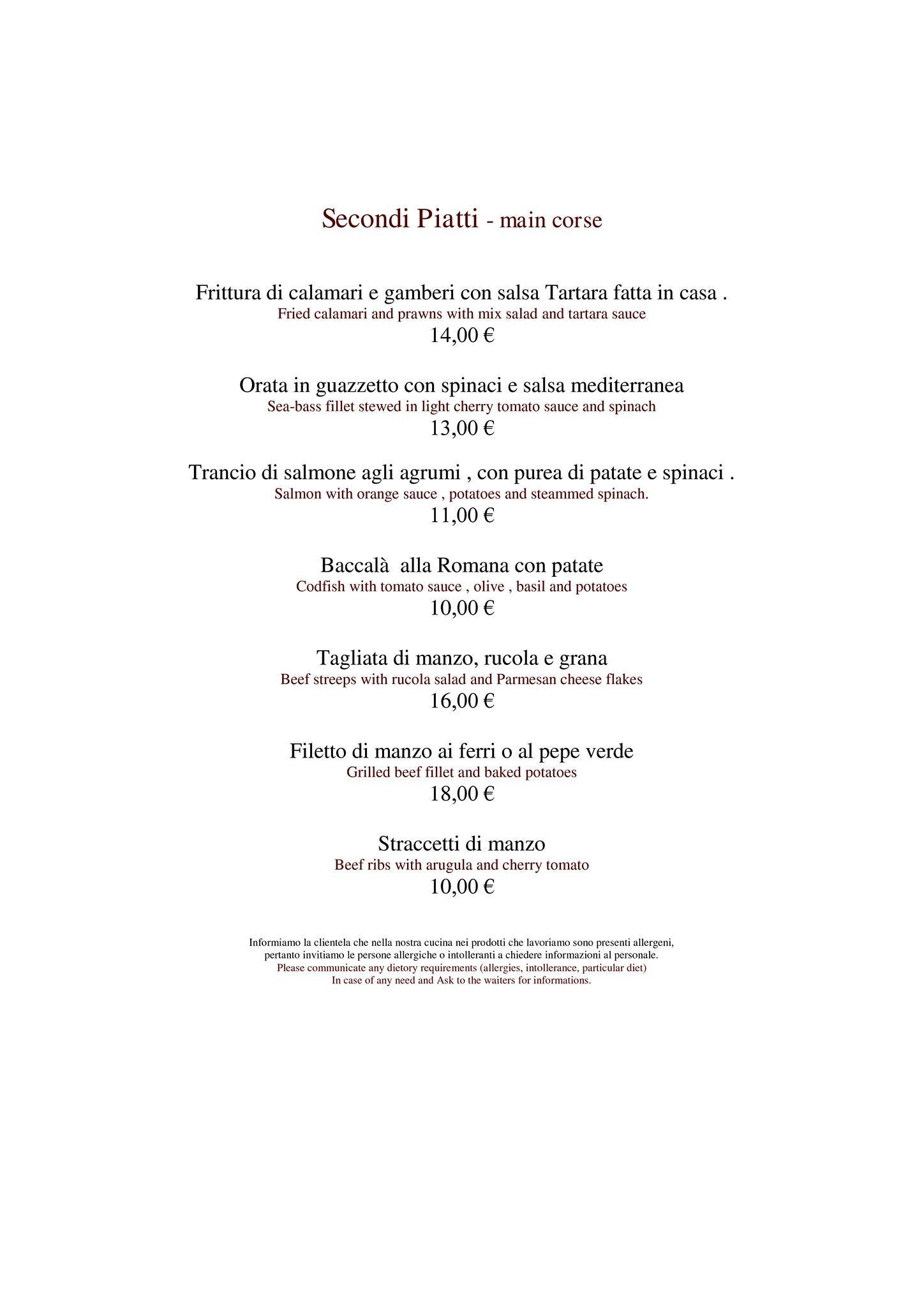 Menu di Controcorrente 