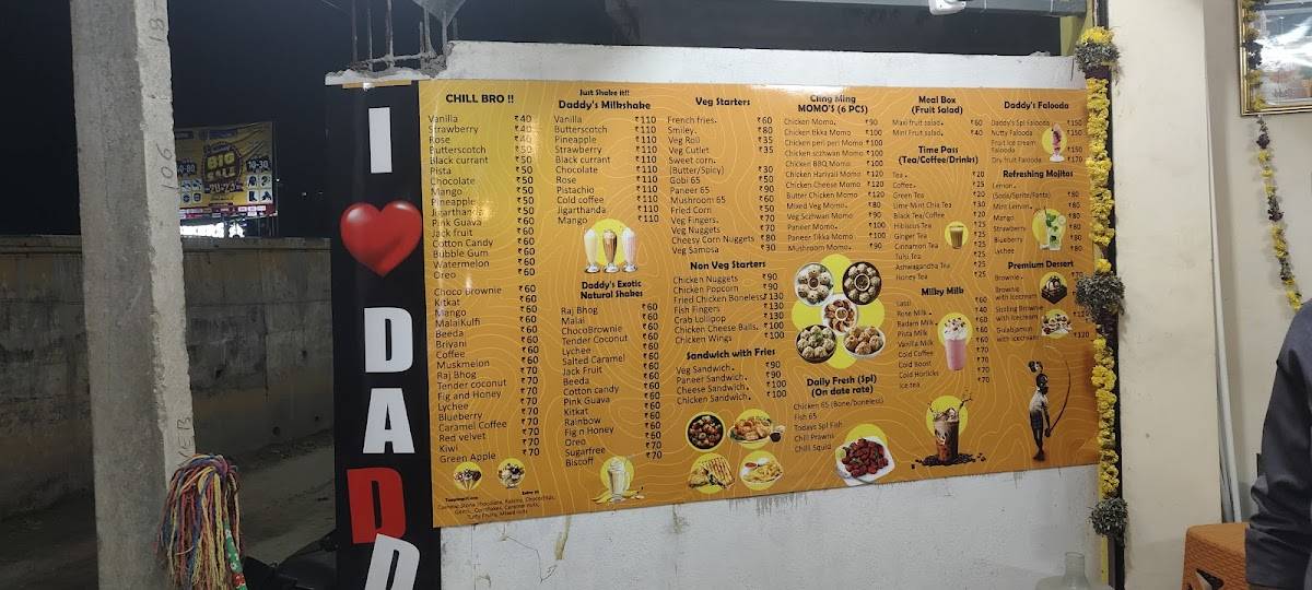 Daddy's RESTO Cafe menu