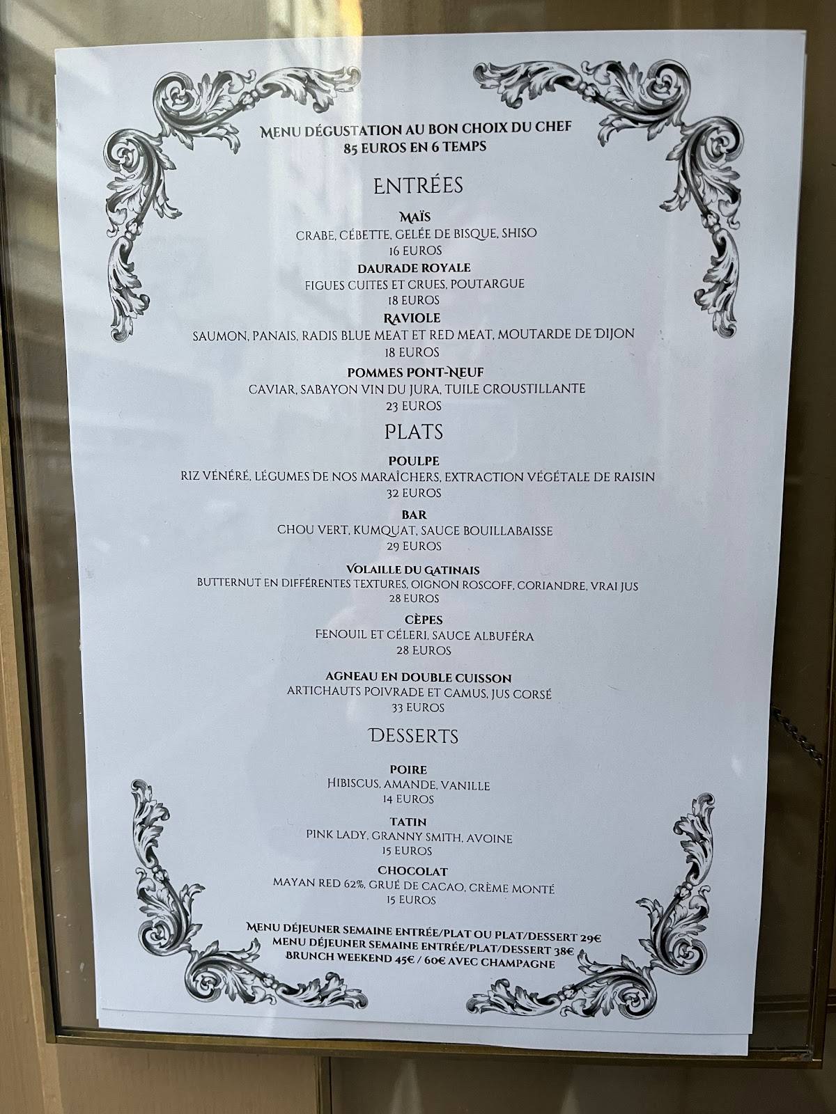 Menu de Chez Clo