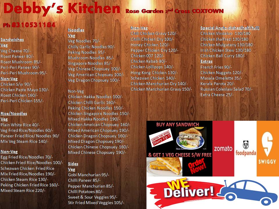 Debby's Kitchen menu